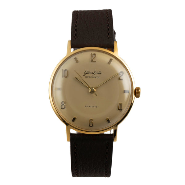 Glashütte Spezimatic latón bañado en oro automático reloj para caballeros Vintage  [2601792]
