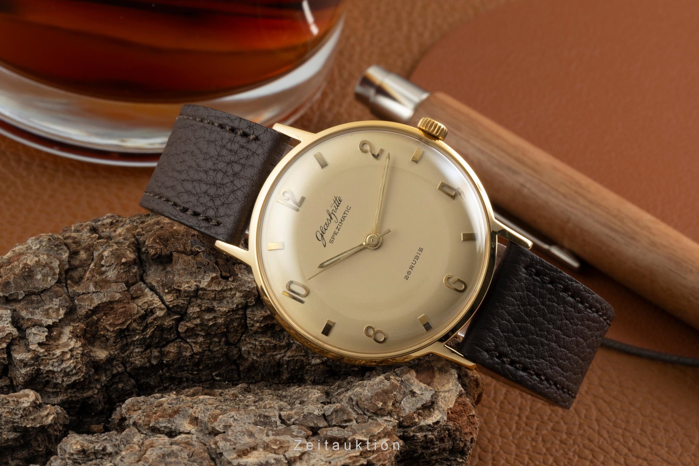 Glashütte Spezimatic latón bañado en oro automático reloj para caballeros Vintage  [2601792]