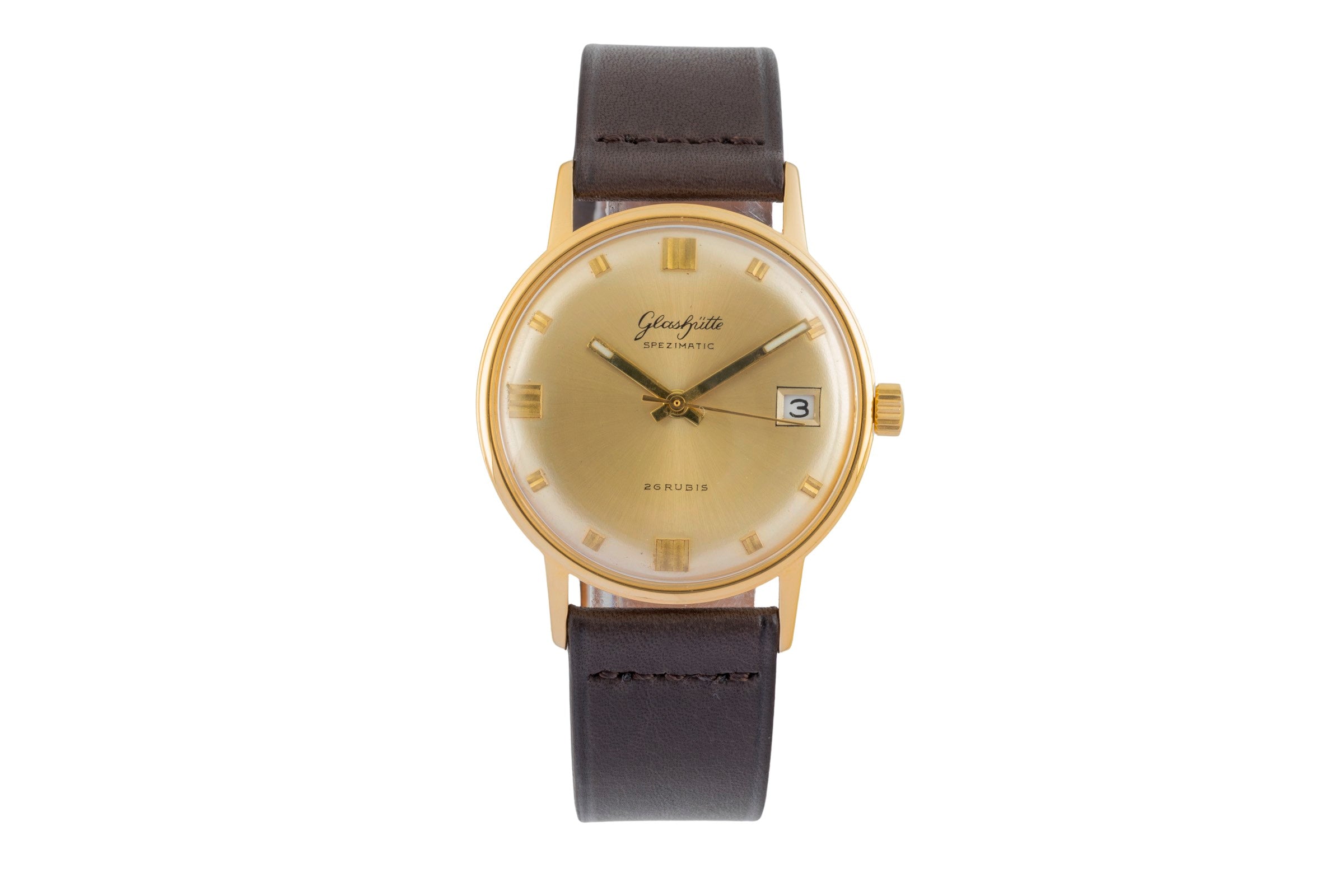Glashütte Spezimatic laiton doré automatique montre pour hommes Vintage  [2601794]
