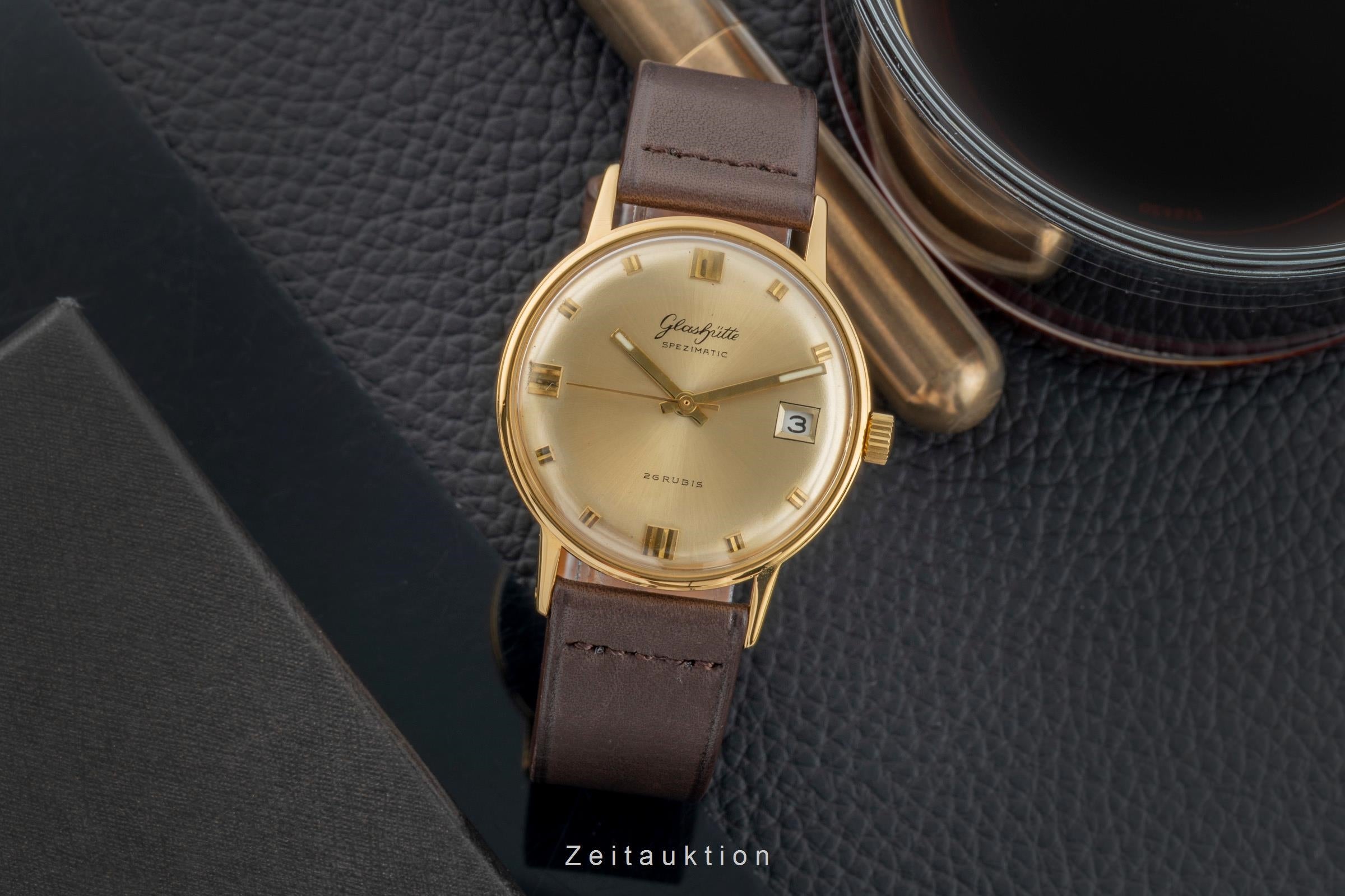 Glashütte Spezimatic latón bañado en oro automático reloj para caballeros Vintage  [2601794]