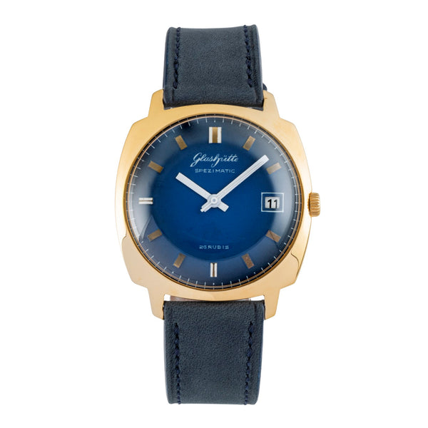 Glashütte Spezimatic latón bañado en oro automático reloj para caballeros Vintage  [2601803]