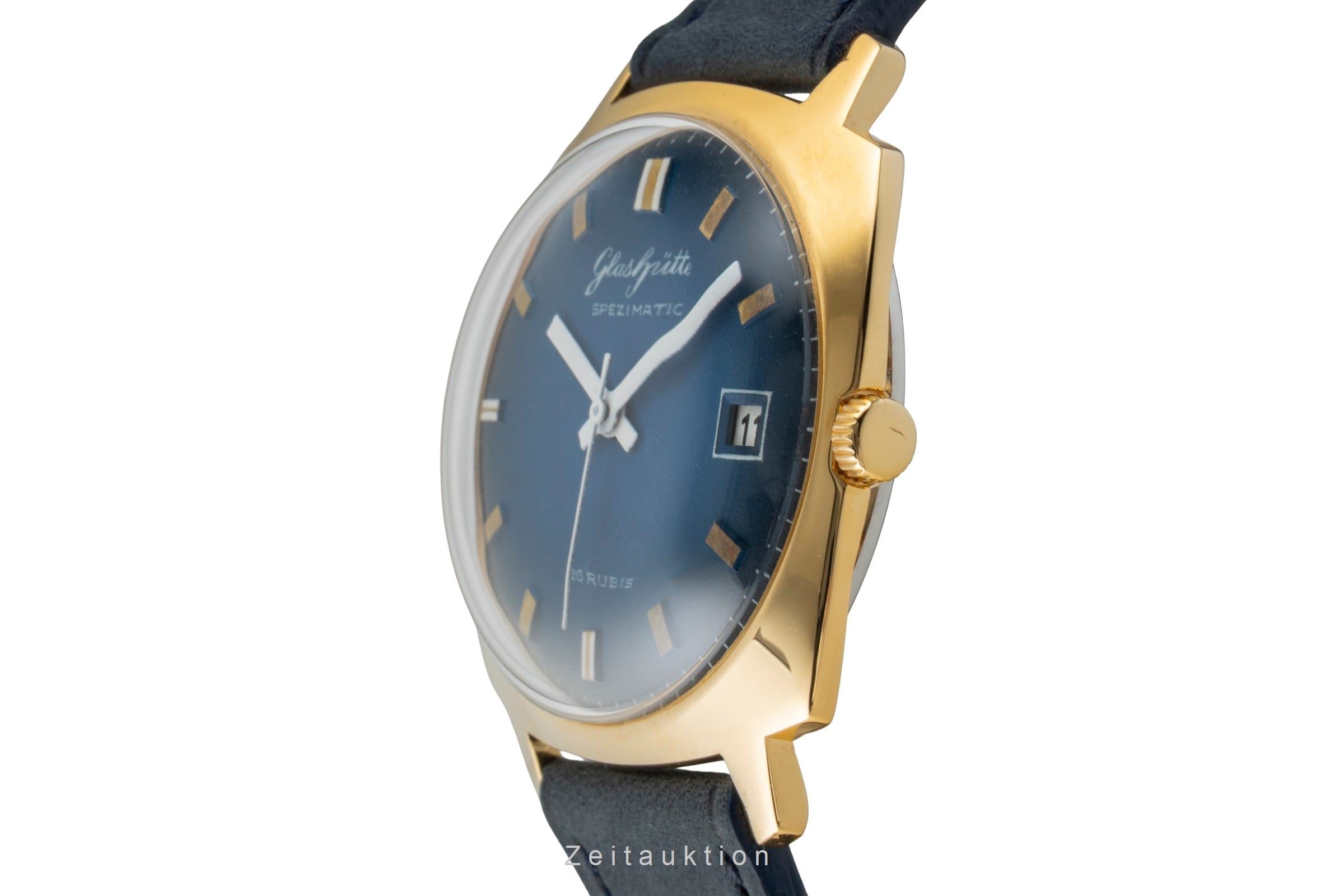Glashütte Spezimatic latón bañado en oro automático reloj para caballeros Vintage  [2601803]