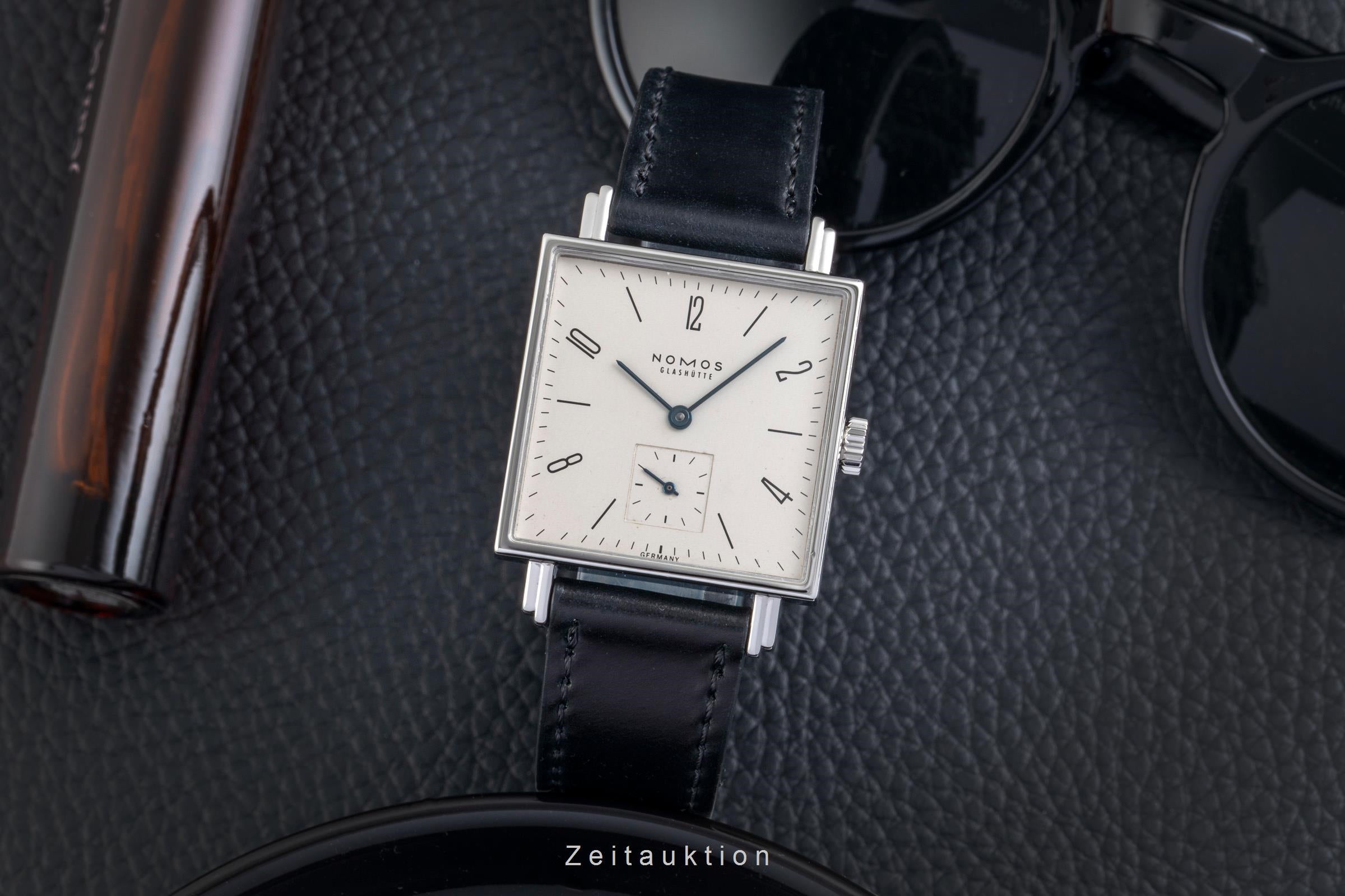 Nomos Tetra Edelstahl Handaufzug Sub Seconde Herrenuhr Ref. 408  [2601807]