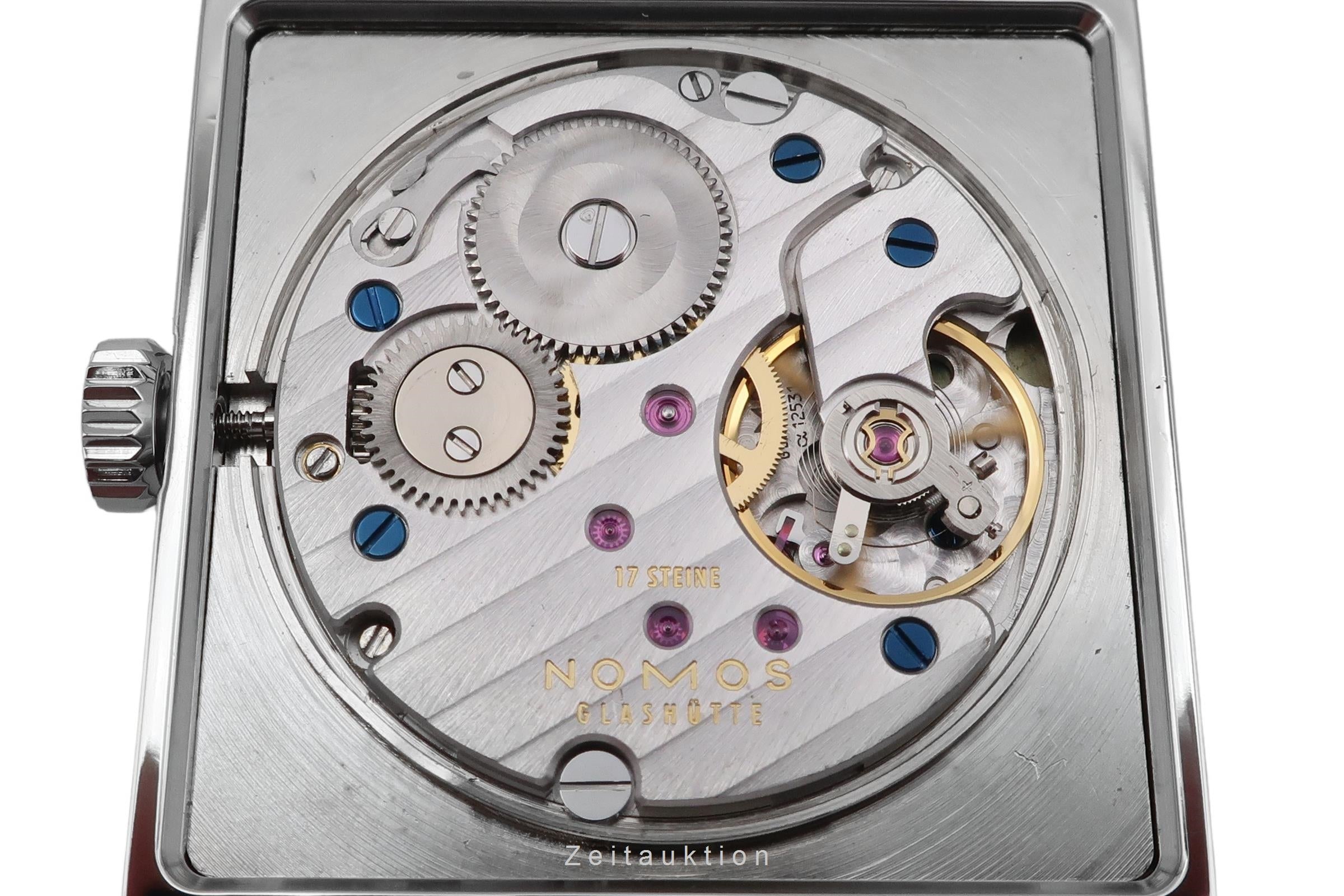 Nomos Tetra Edelstahl Handaufzug Sub Seconde Herrenuhr Ref. 408  [2601807]