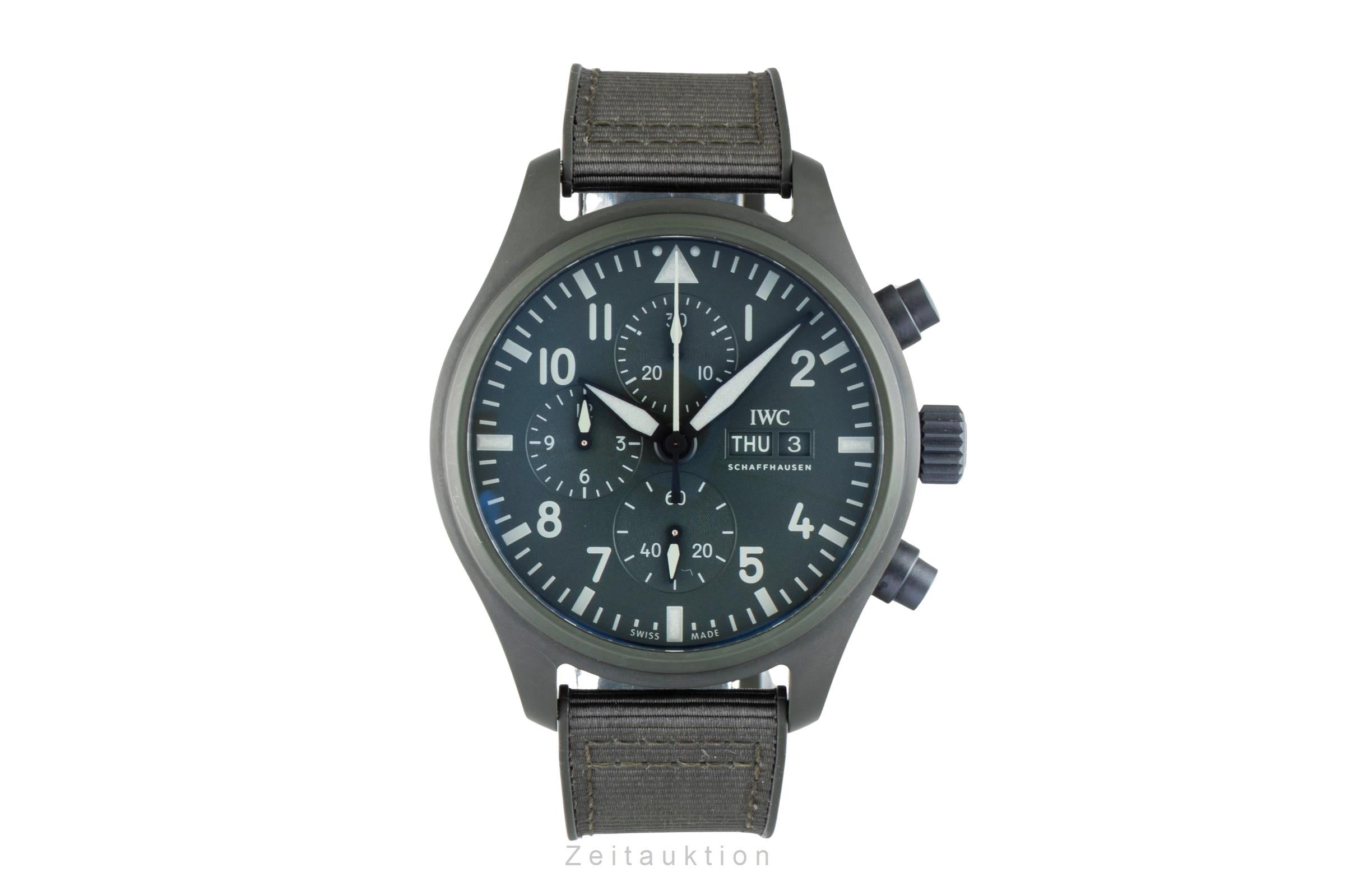 IWC Fliegerchronograph chronographe céramique / titane automatique montre pour hommes IW389106 LP: 12700EUR  [2601831]