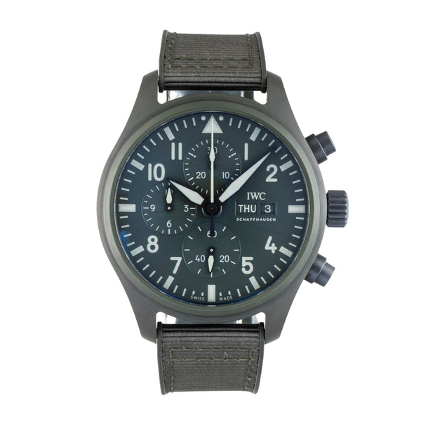 IWC Fliegerchronograph chronographe céramique / titane automatique montre pour hommes IW389106 LP: 12700EUR  [2601831]