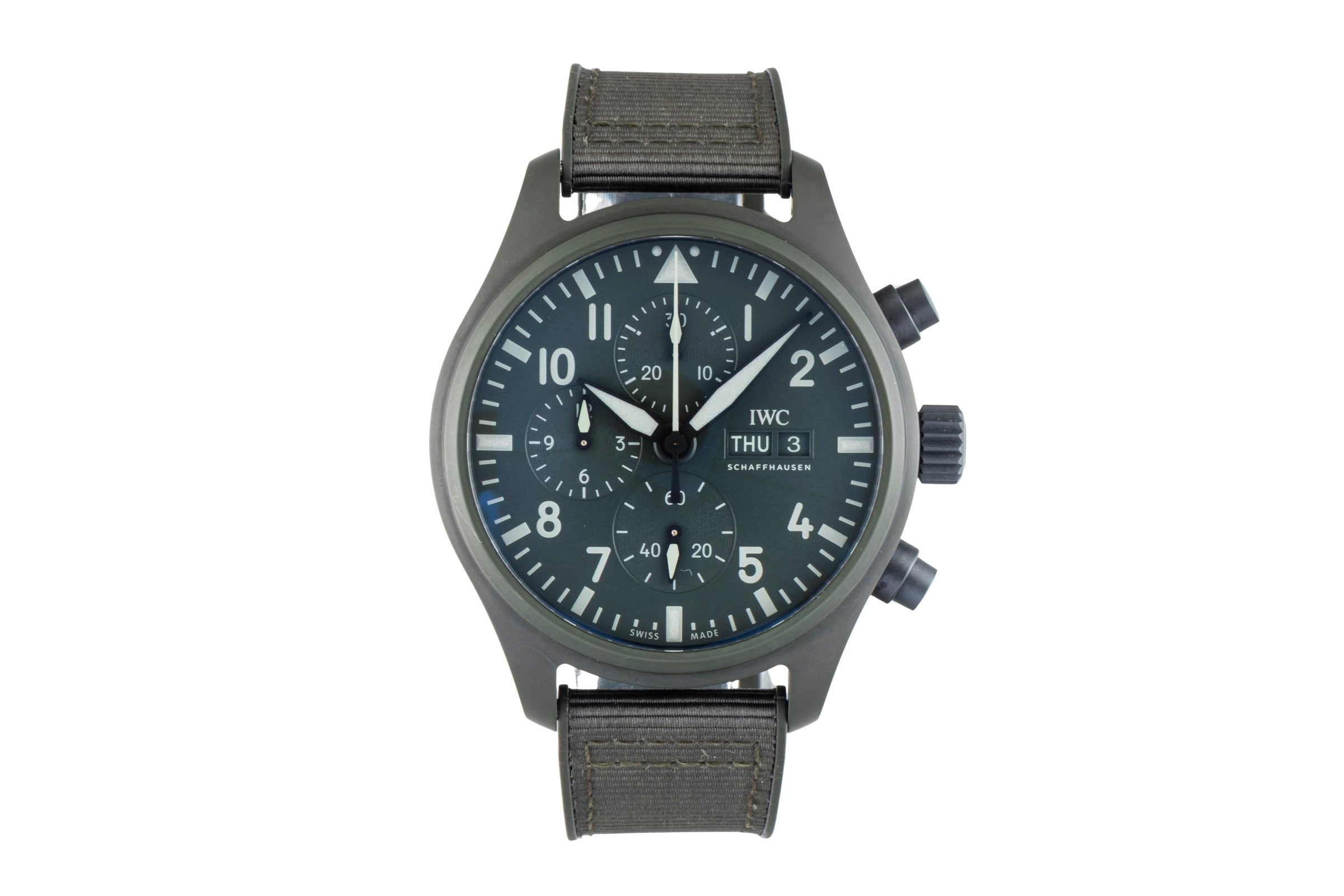 IWC Fliegeruhr Chronograph Top Gun Keramik / Titan Automatik Ref. IW389106 B&P [2601831]