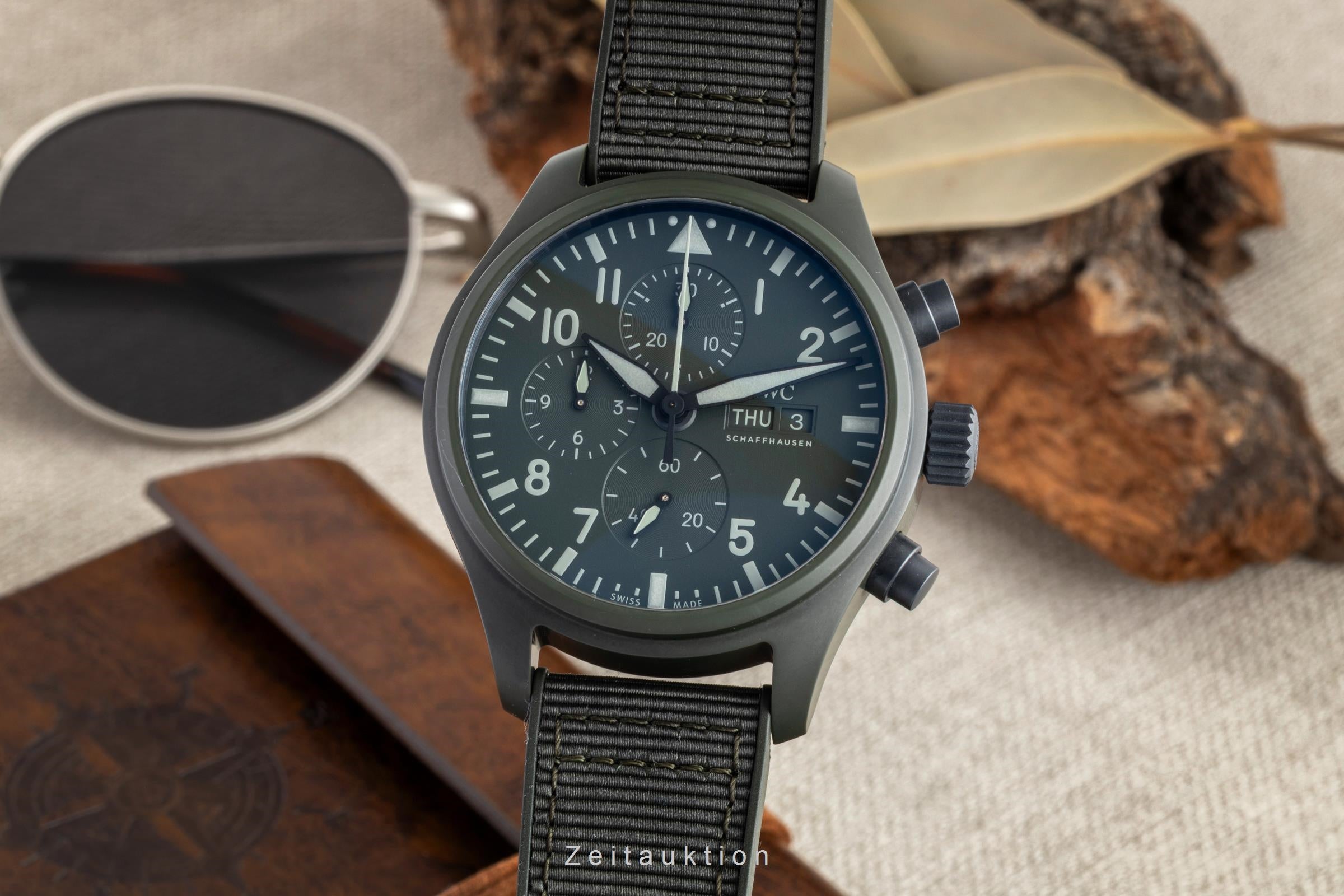 IWC Fliegeruhr Chronograph Top Gun Keramik / Titan Automatik Ref. IW389106 B&P [2601831]
