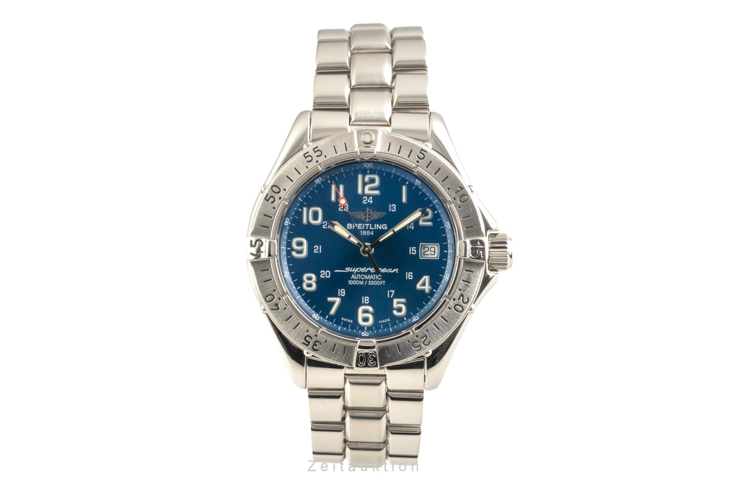 Breitling Superocean Automatik Datum Edelstahl Herrenuhr Ref. A17340 Box  [2601837]