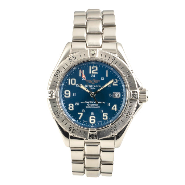 Breitling Superocean Automatik Datum Edelstahl Herrenuhr Ref. A17340 Box  [2601837]