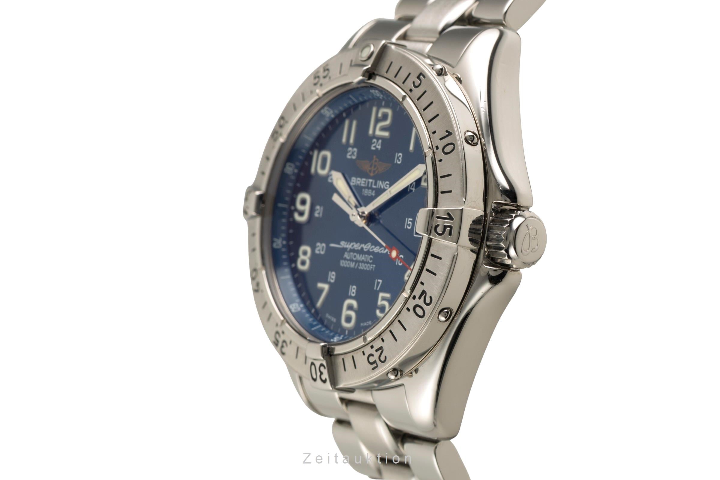 Breitling Superocean Automatik Datum Edelstahl Herrenuhr Ref. A17340 Box  [2601837]