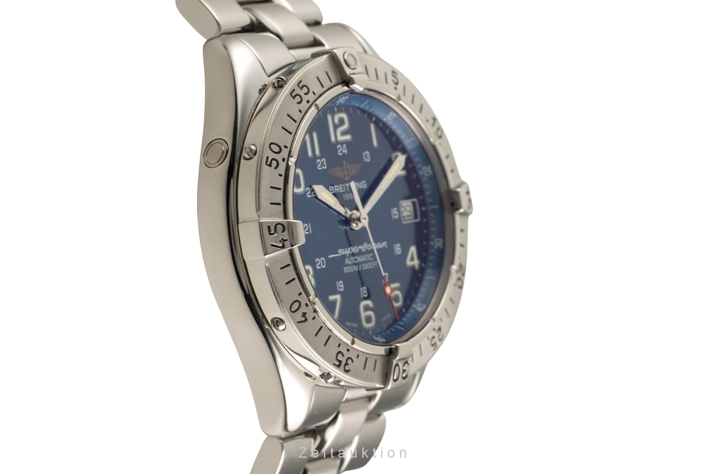 Breitling Superocean Automatik Datum Edelstahl Herrenuhr Ref. A17340 Box  [2601837]