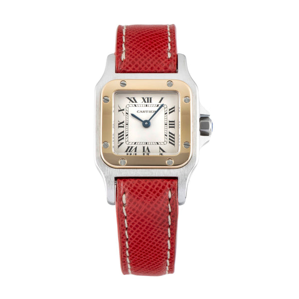 Cartier Santos Stahl / Gold Quarz Damenuhr Ref. W200124D Box & Papiere  [2601844]