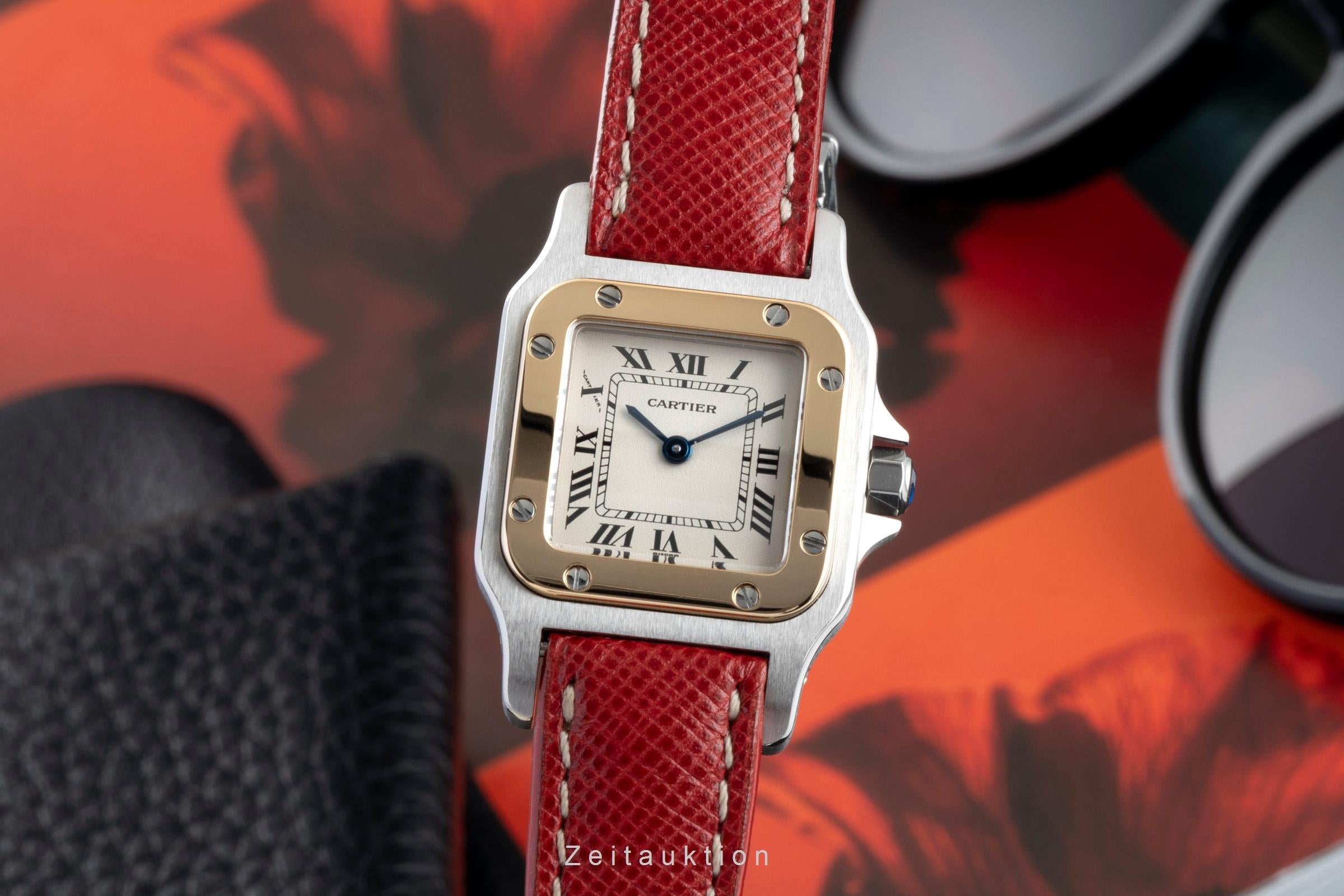 Cartier Santos Stahl / Gold Quarz Damenuhr Ref. W200124D Box & Papiere  [2601844]