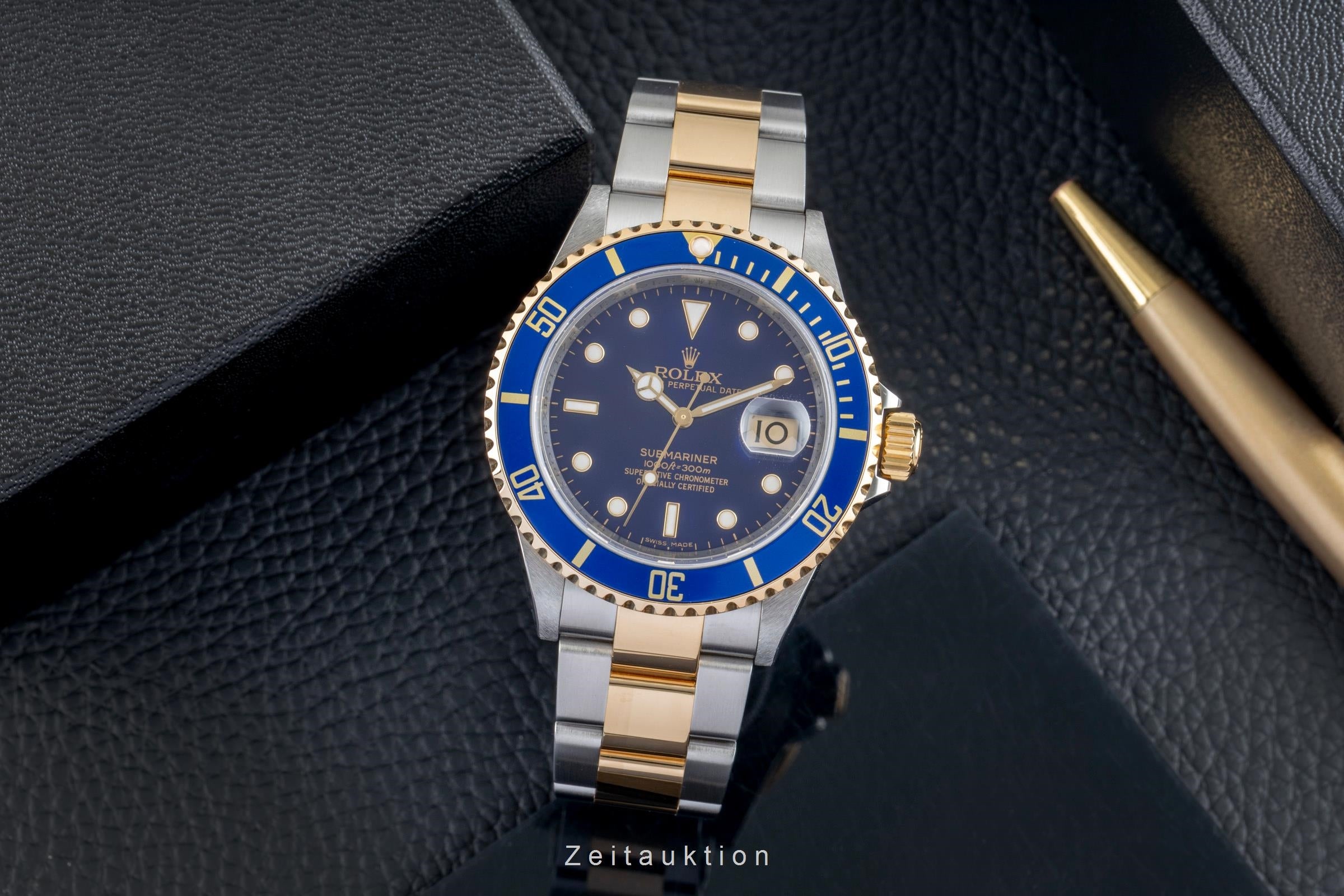 Rolex Submariner Stahl / Gold Herrenuhr Blue Dial Ref. 16613 B&P 2008 M-Serie [2601858]
