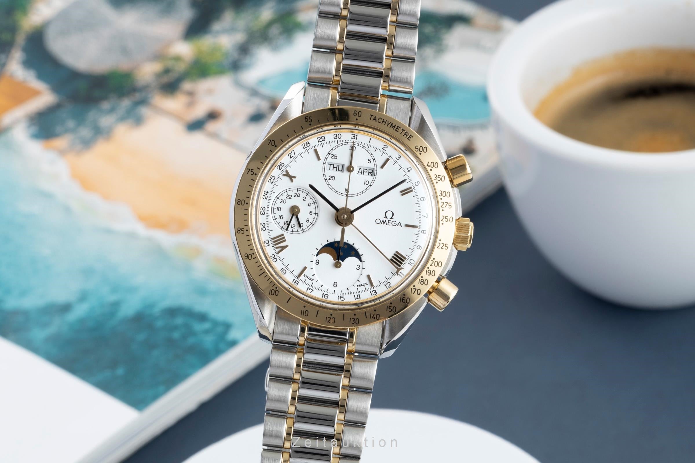 Omega Speedmaster Date chronograph steel / gold automatic men's watch 3336.20.00  [2601867]