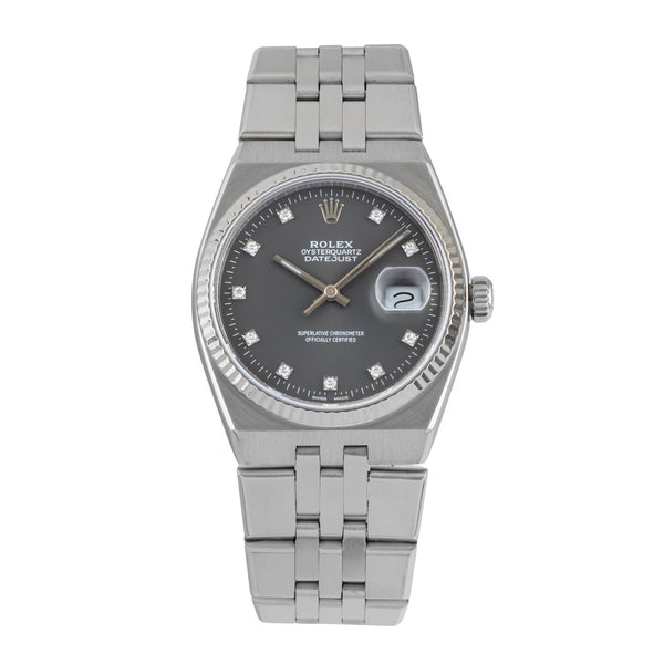 Rolex Oysterquartz acier / or blanc quartz montre pour hommes 17014 Vintage  [2601884]