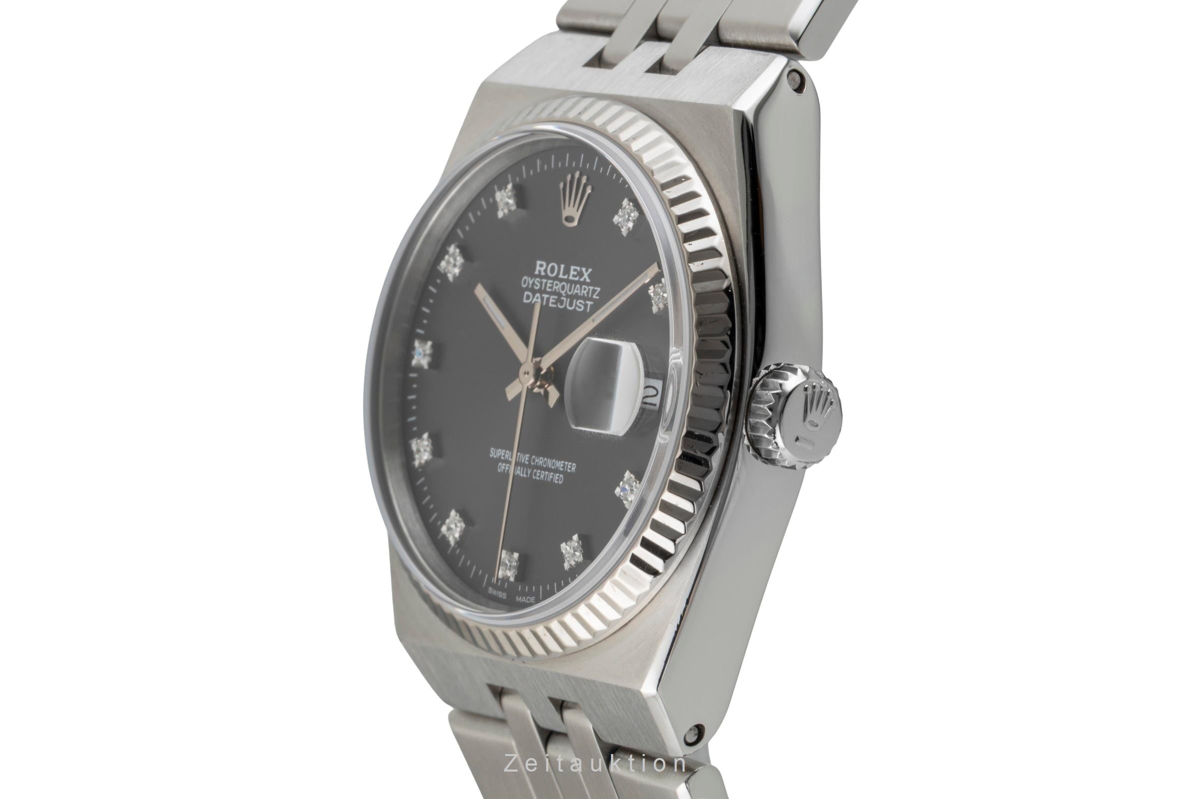 Rolex Oysterquartz acier / or blanc quartz montre pour hommes 17014 Vintage  [2601884]