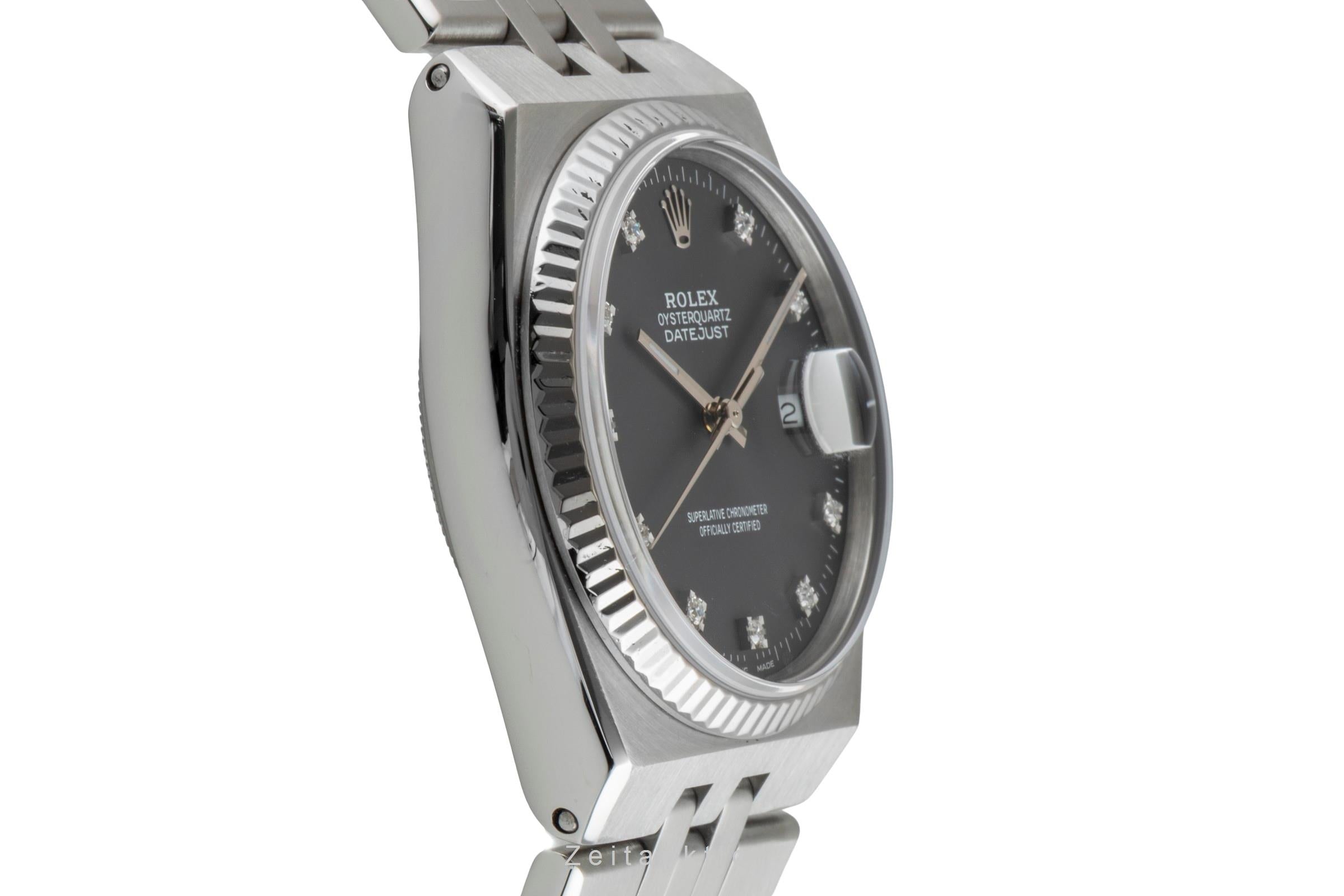 Rolex Oysterquartz acier / or blanc quartz montre pour hommes 17014 Vintage  [2601884]