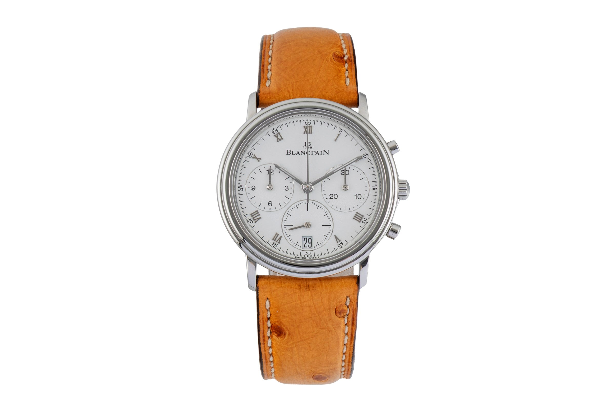 Blancpain Villeret chronographe acier automatique montre pour hommes 1185-1127  [2601908]