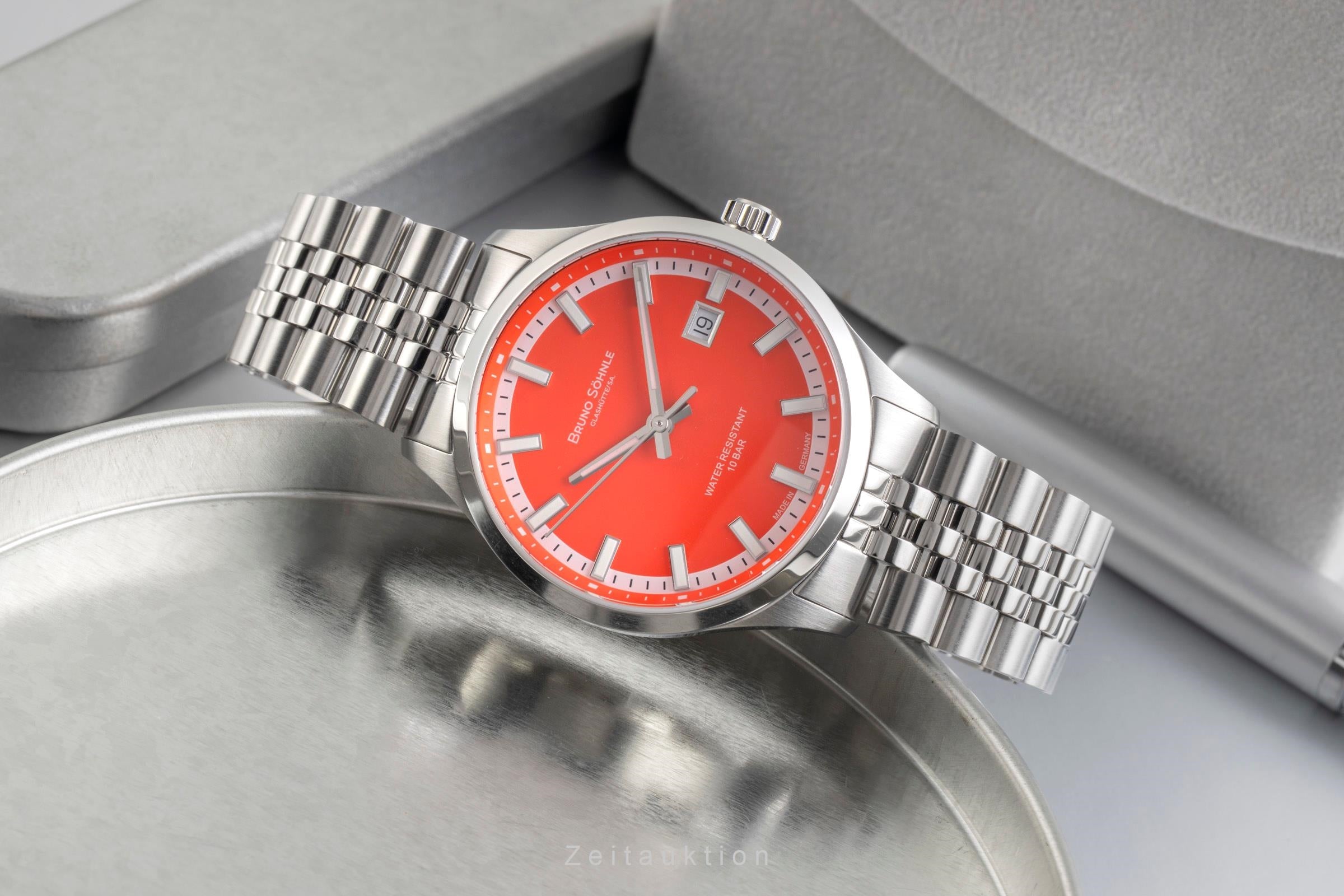 Bruno Söhnle Glashütte Turin Stahl Automatik Herrenuhr Ref 17-12230-840 B&P New  [2601913]
