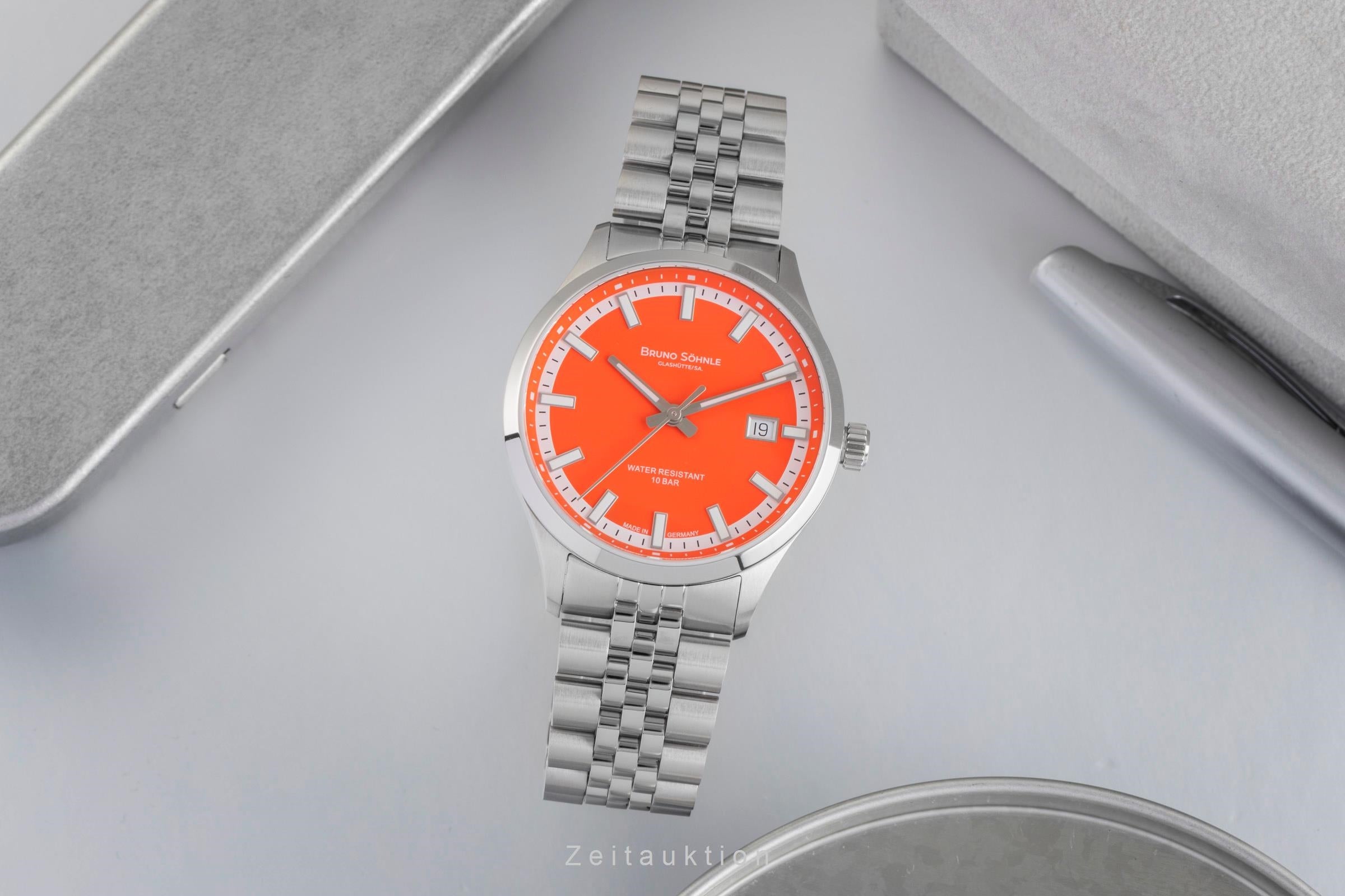 Bruno Söhnle Glashütte Turin Stahl Automatik Herrenuhr Ref 17-12230-840 B&P New  [2601913]