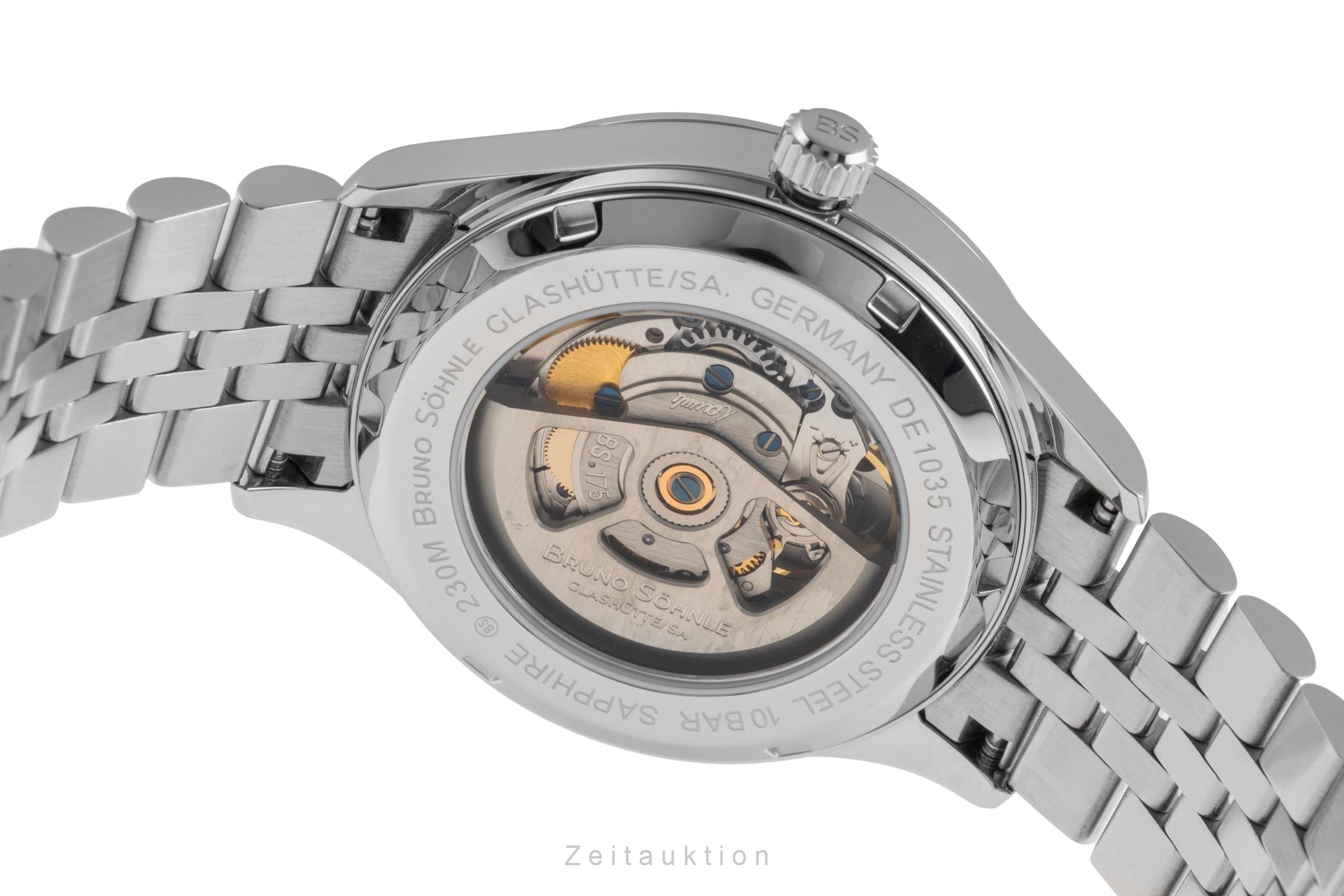 Bruno Söhnle Glashütte Turin Stahl Automatik Herrenuhr Ref 17-12230-840 B&P New  [2601913]