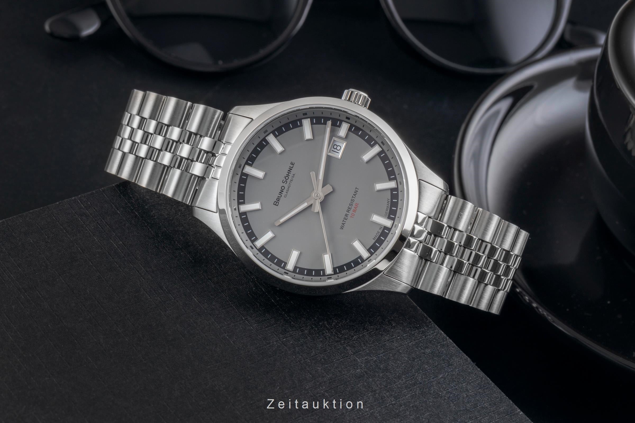 Bruno Söhnle Glashütte Turin Stahl Automatik Herrenuhr Ref 17-12230-840 B&P New  [2601914]