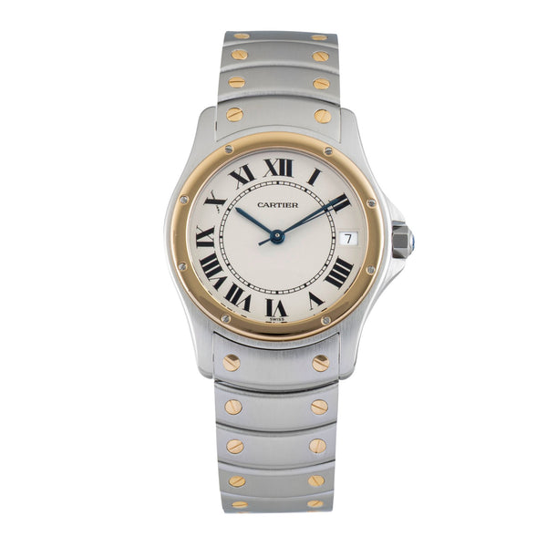 Cartier Santos Ronde acciaio / oro automatismo orologio da uomo W20036R3  [2601918]