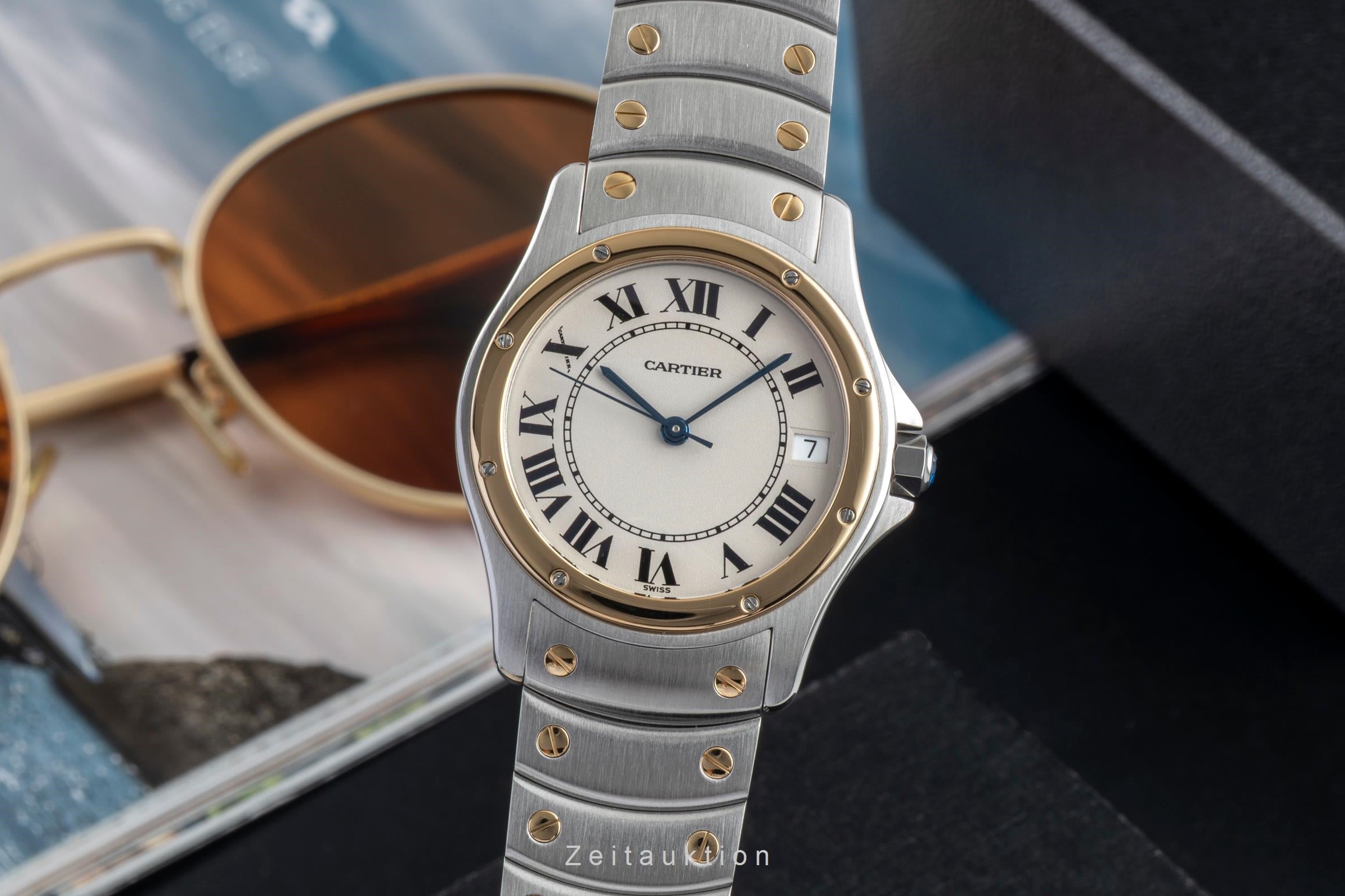 Cartier Santos Ronde acciaio / oro automatismo orologio da uomo W20036R3  [2601918]
