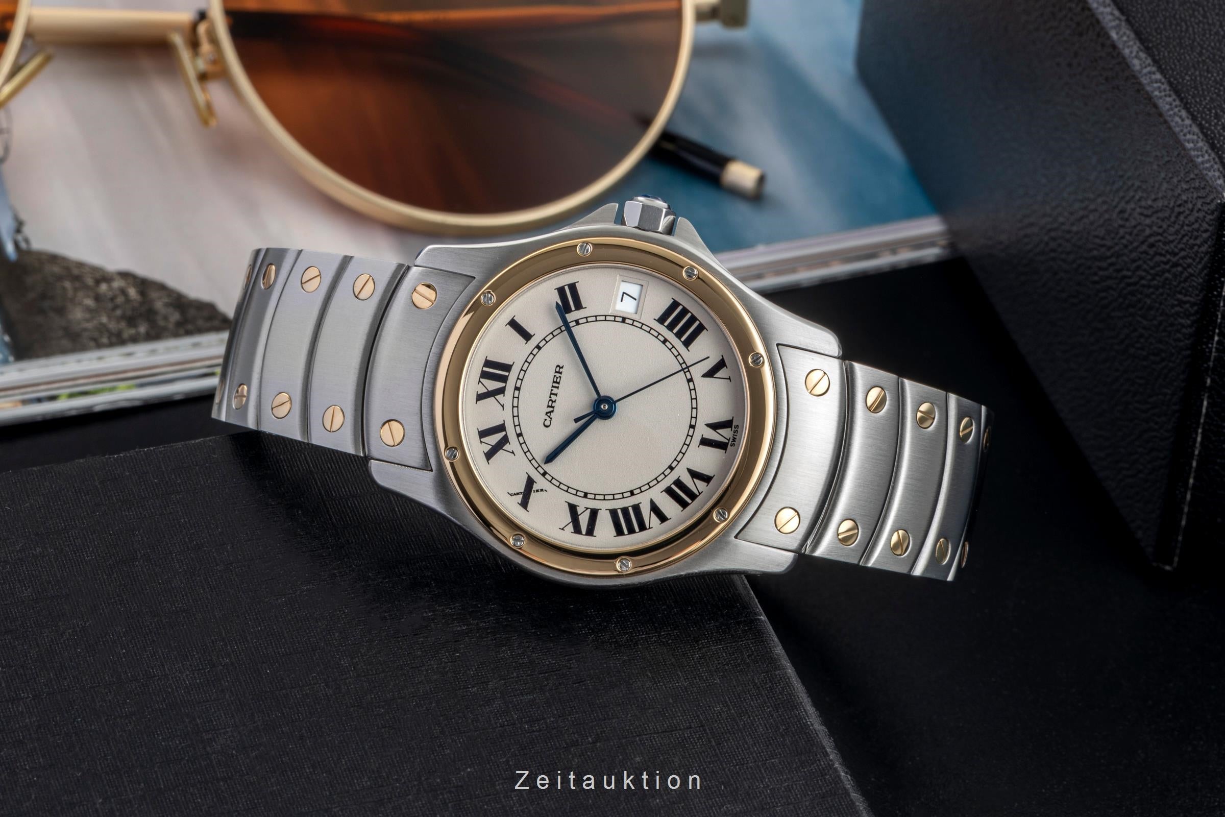 Cartier Santos Ronde acciaio / oro automatismo orologio da uomo W20036R3  [2601918]