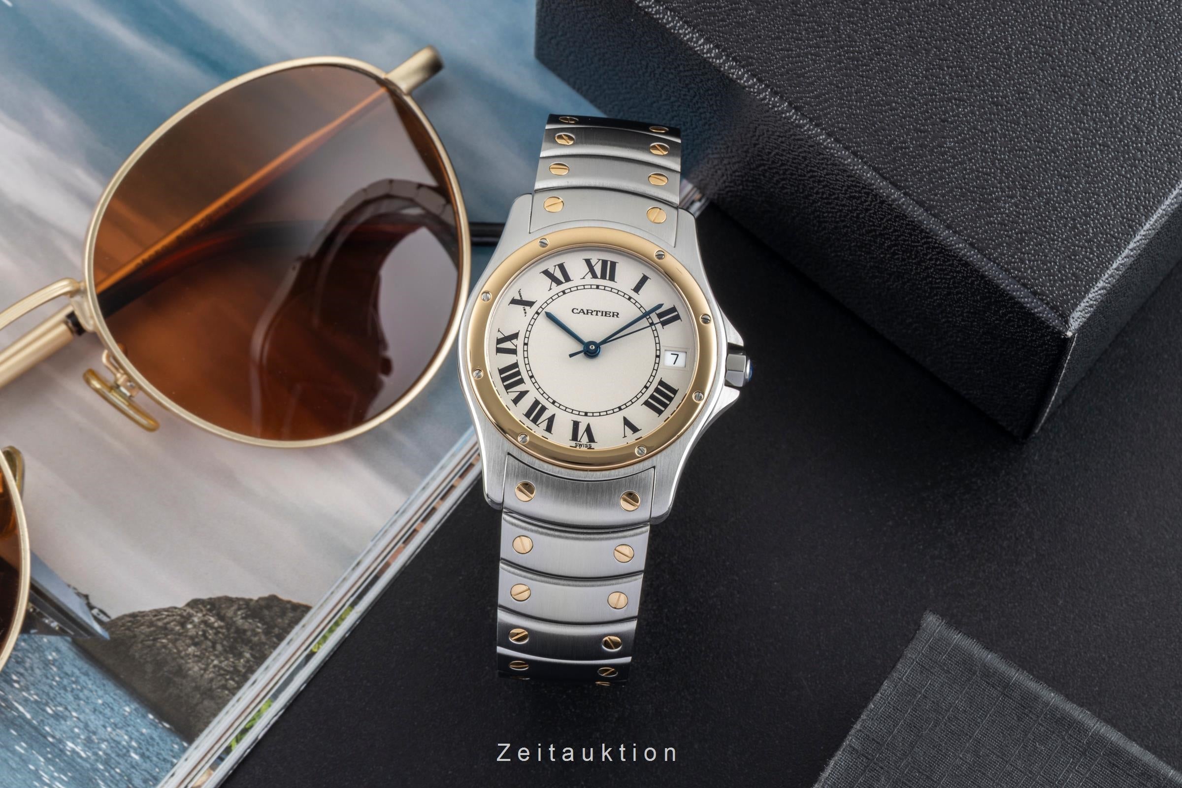 Cartier Santos Ronde acciaio / oro automatismo orologio da uomo W20036R3  [2601918]