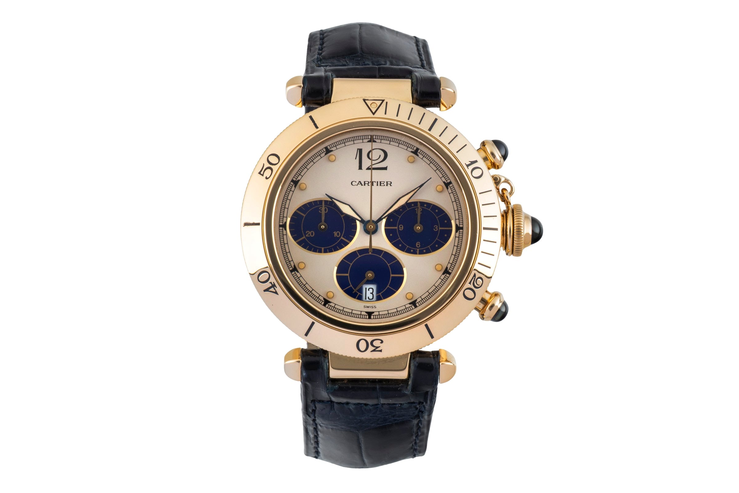 Cartier Pasha chronograph 18 ct gold quartz Kal. 053 Ref. 30009