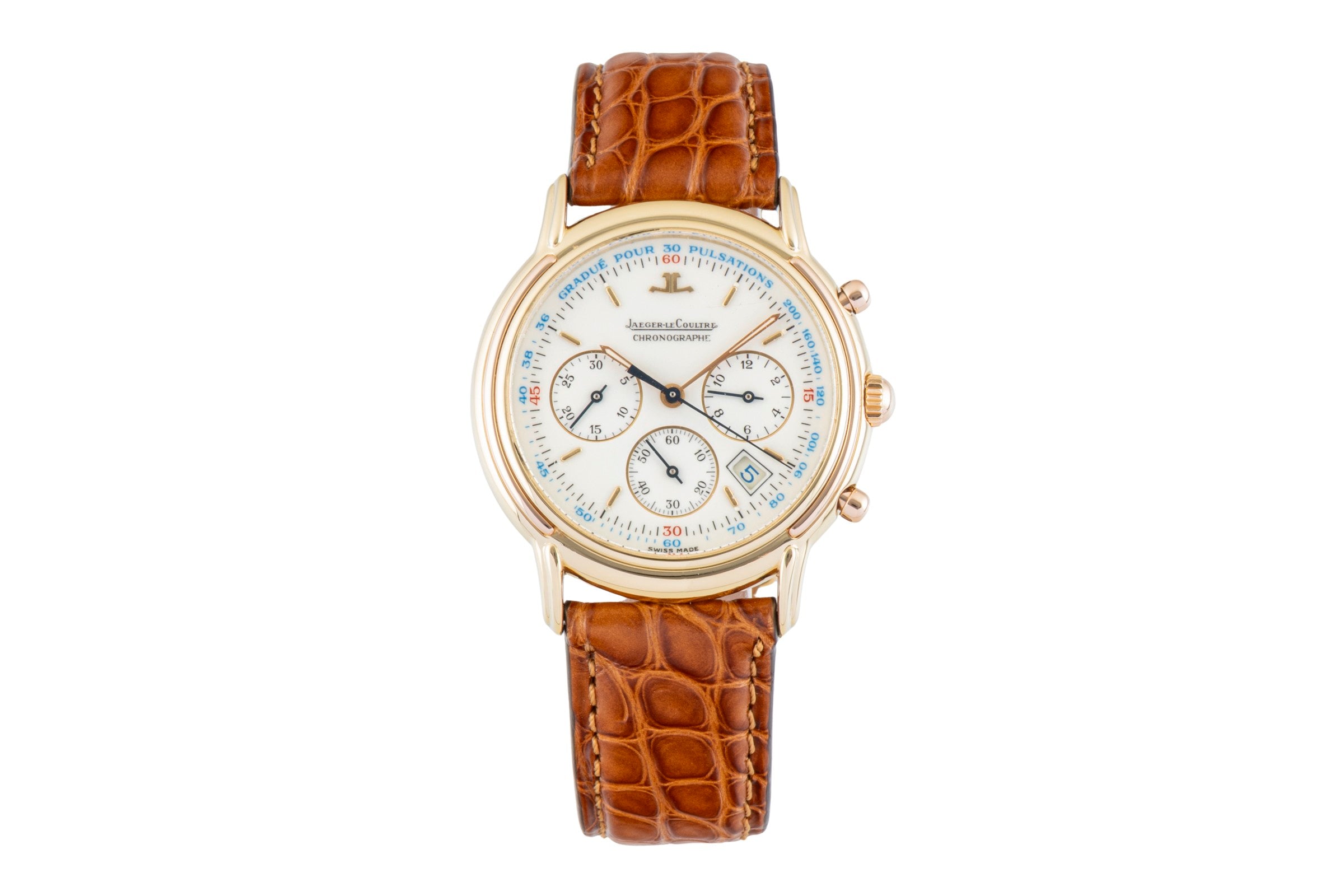 Jaeger LeCoultre Odysseus cronografo oro 18 ct quarzo orologio da uomo 165.7.3  [2601929]