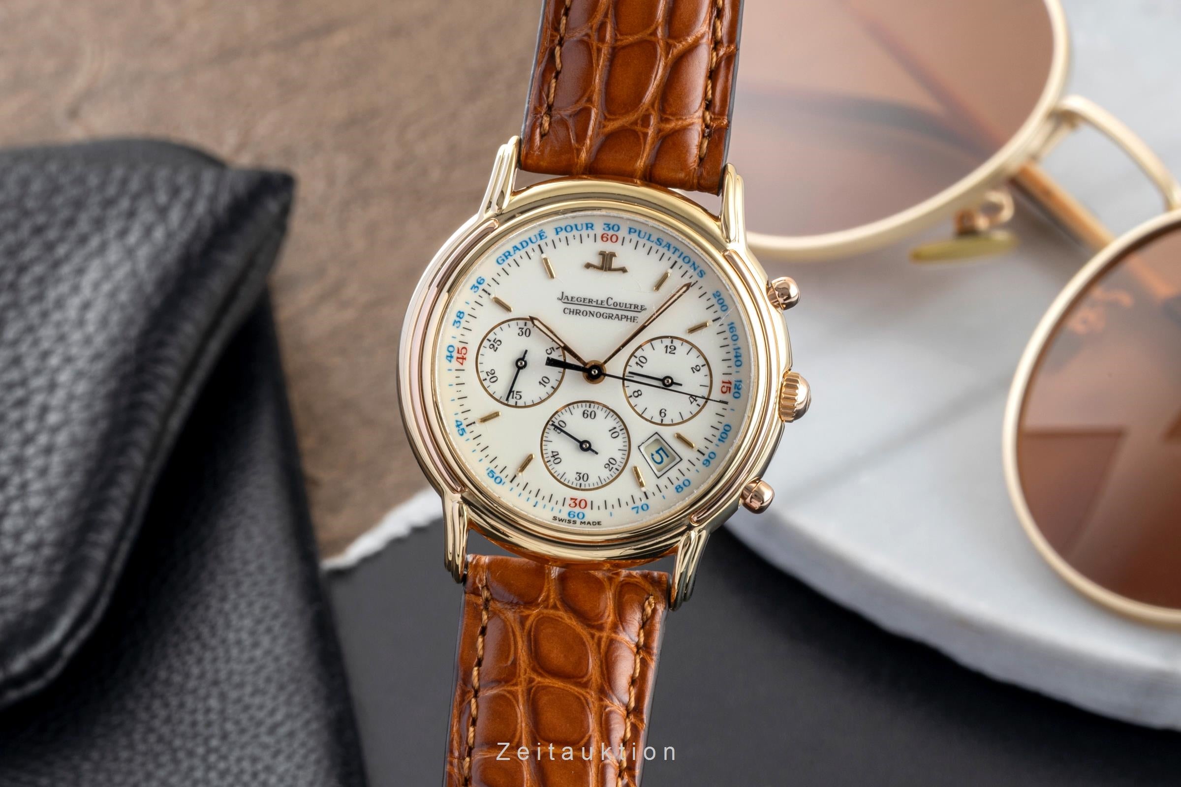 Jaeger LeCoultre Odysseus cronografo oro 18 ct quarzo orologio da uomo 165.7.3  [2601929]