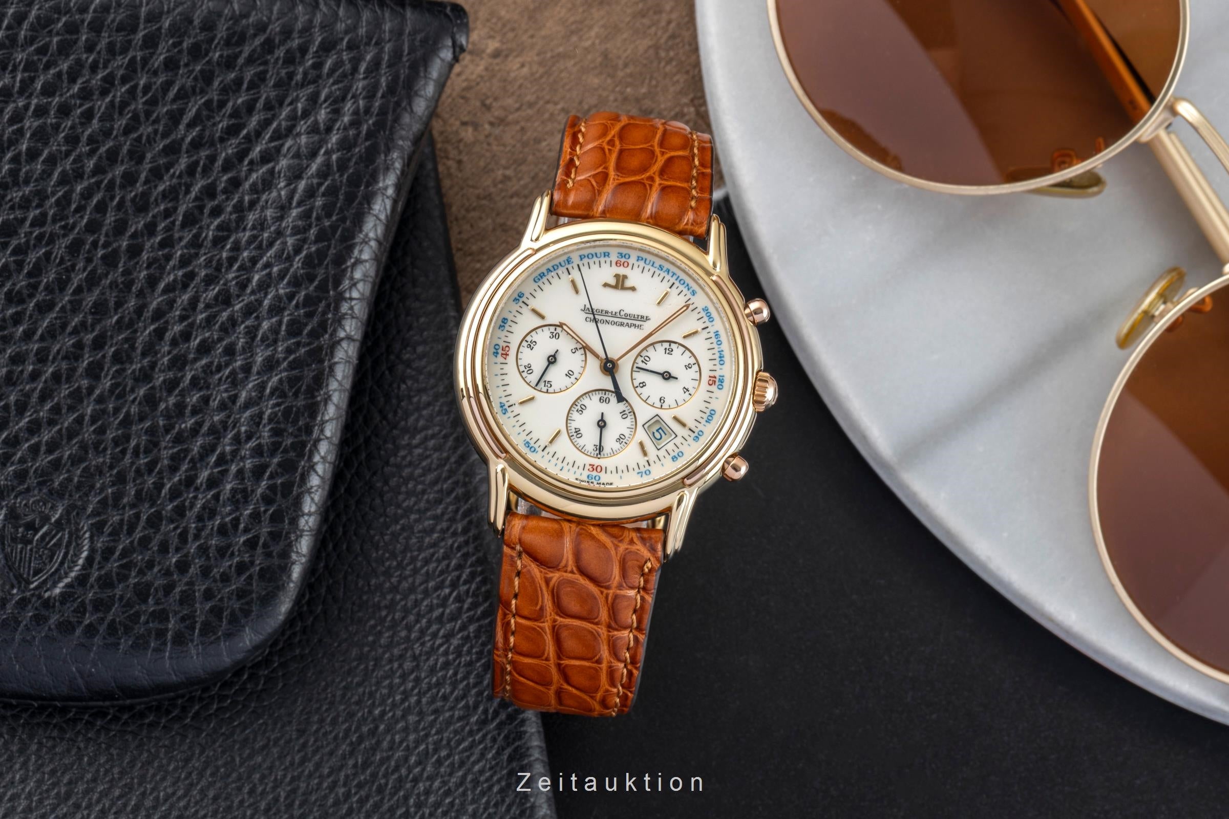 Jaeger LeCoultre Odysseus cronografo oro 18 ct quarzo orologio da uomo 165.7.3  [2601929]