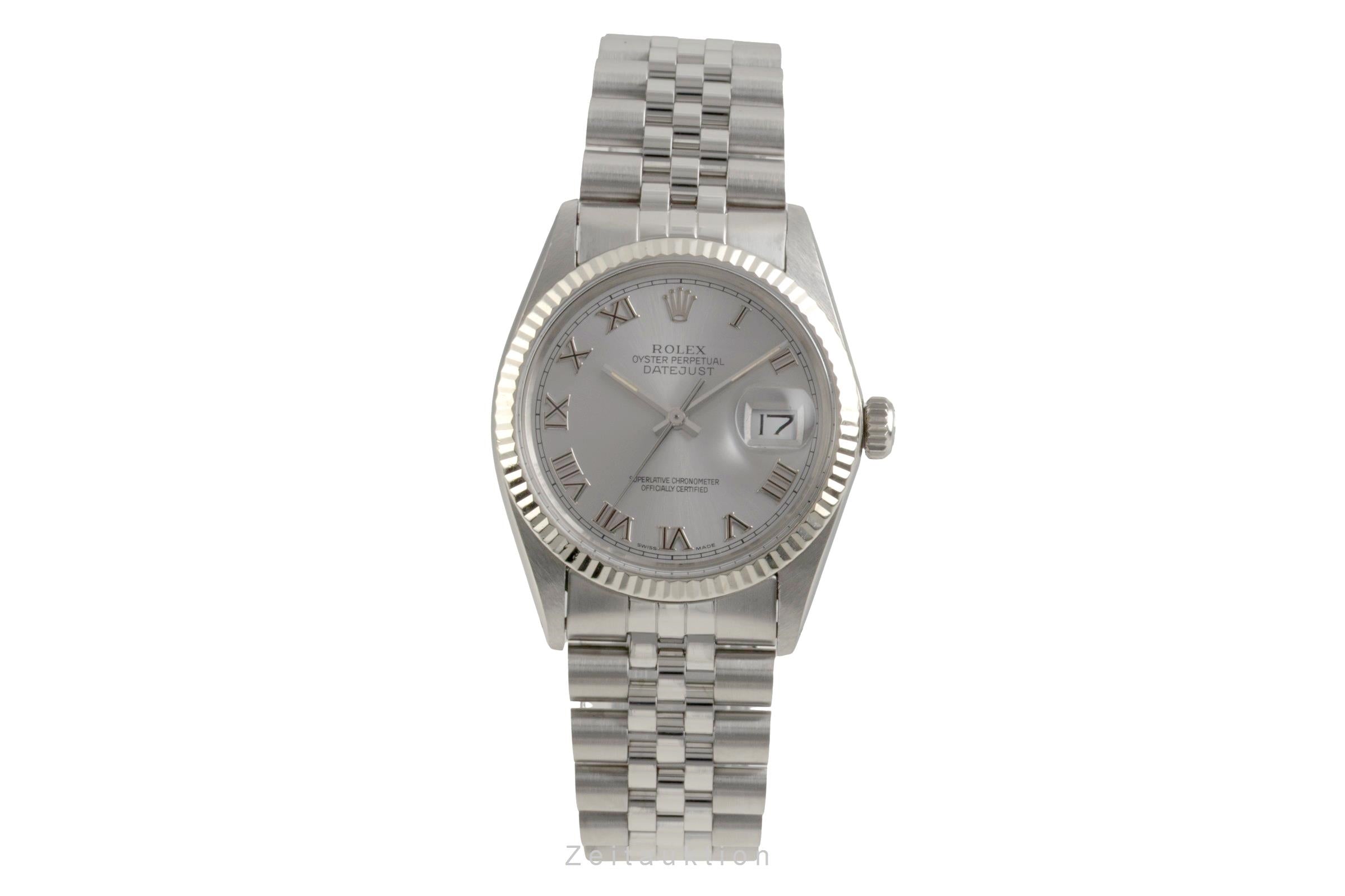 Rolex Datejust acier / or blanc automatique montre pour hommes 16014 Vintage  [2601931]