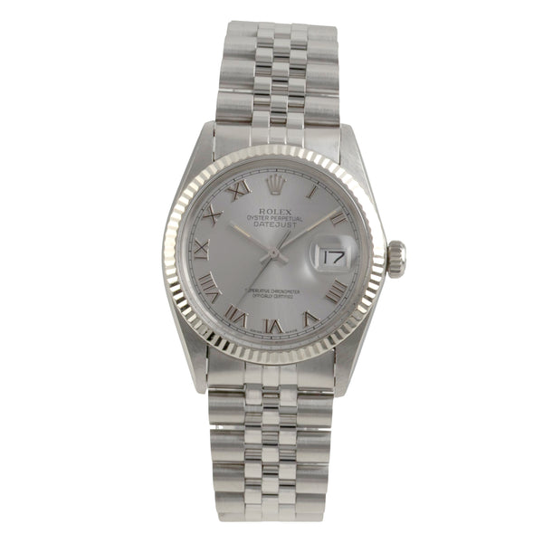 Rolex Datejust acier / or blanc automatique montre pour hommes 16014 Vintage  [2601931]