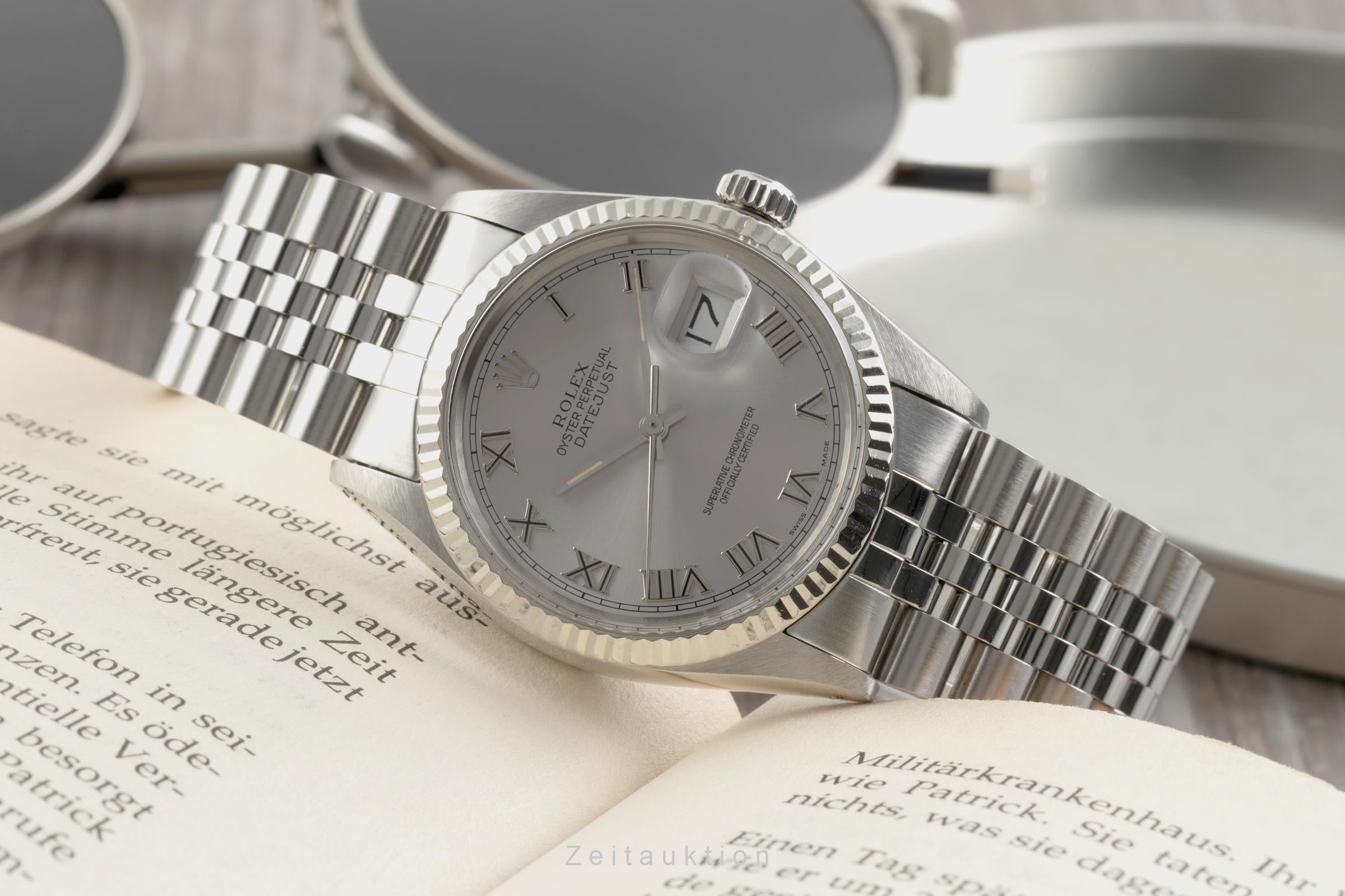 Rolex Datejust acier / or blanc automatique montre pour hommes 16014 Vintage  [2601931]