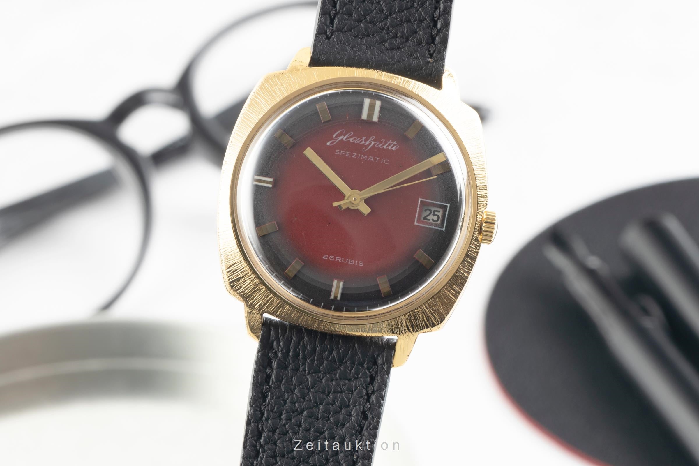 Glashütte Spezimatic latón bañado en oro automático reloj para caballeros Vintage  [2601938]