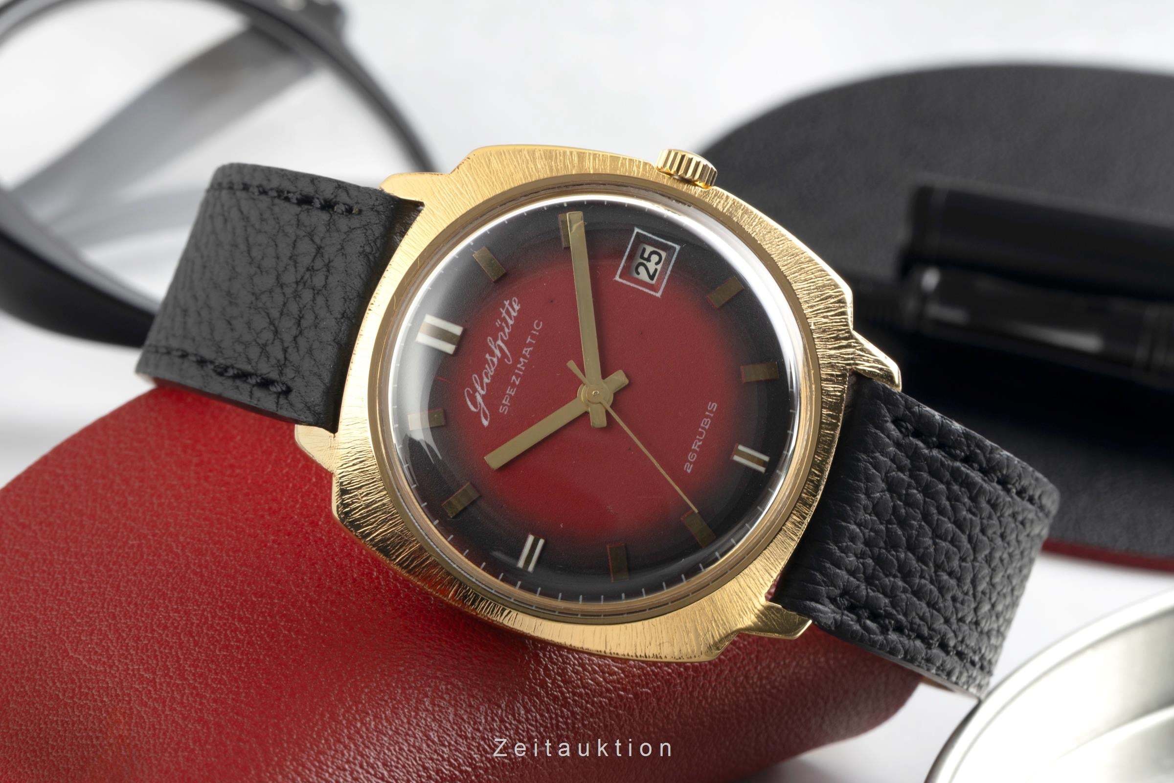 Glashütte Spezimatic latón bañado en oro automático reloj para caballeros Vintage  [2601938]