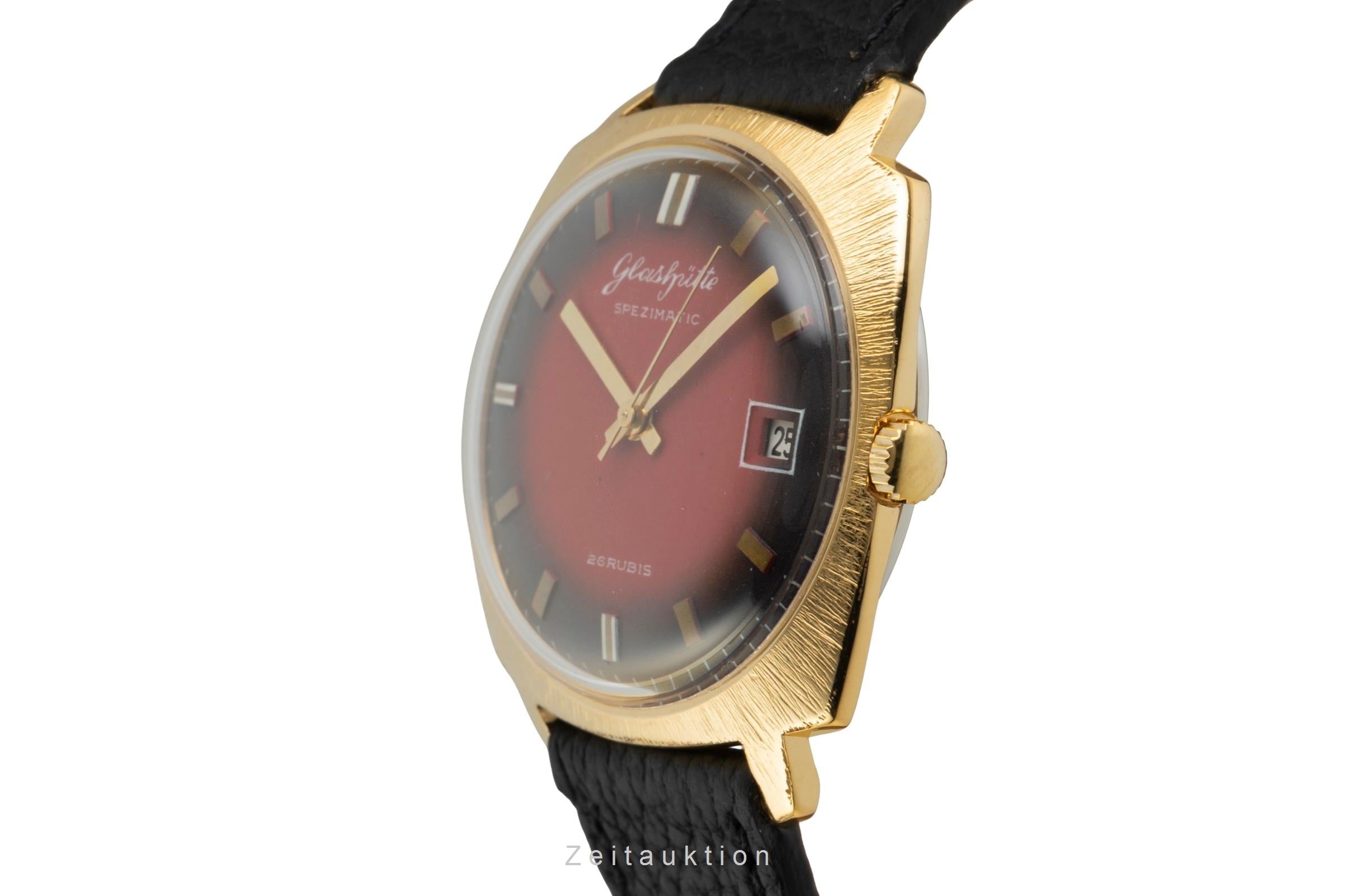 Glashütte Spezimatic latón bañado en oro automático reloj para caballeros Vintage  [2601938]