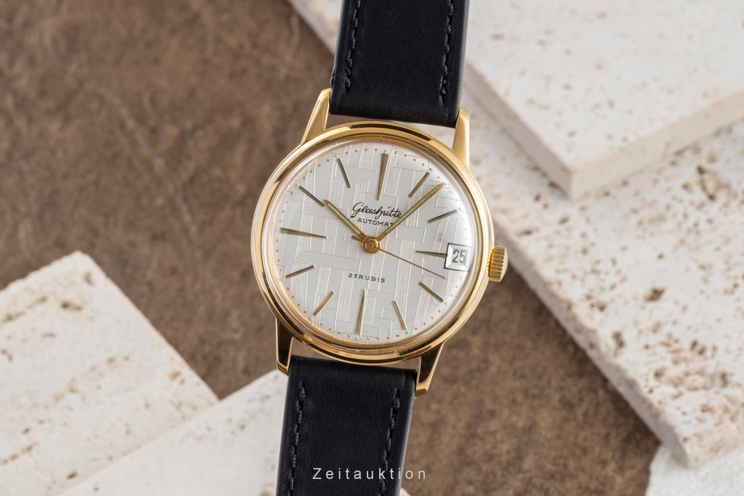 Glashütte Automat latón bañado en oro automático reloj para caballeros Vintage  [2601939]