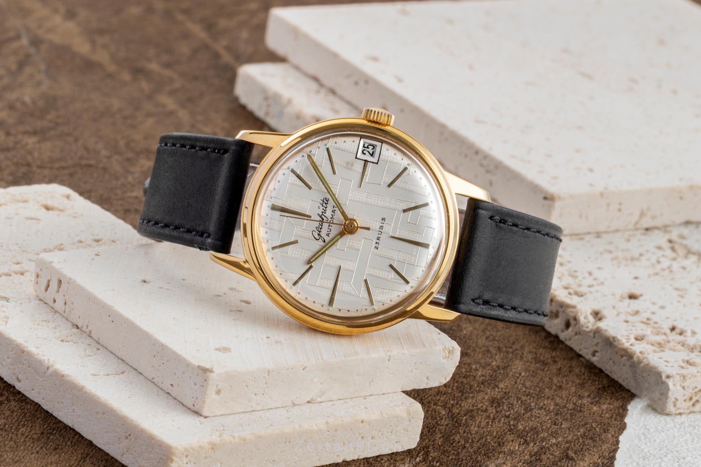 Glashütte Automat latón bañado en oro automático reloj para caballeros Vintage  [2601939]