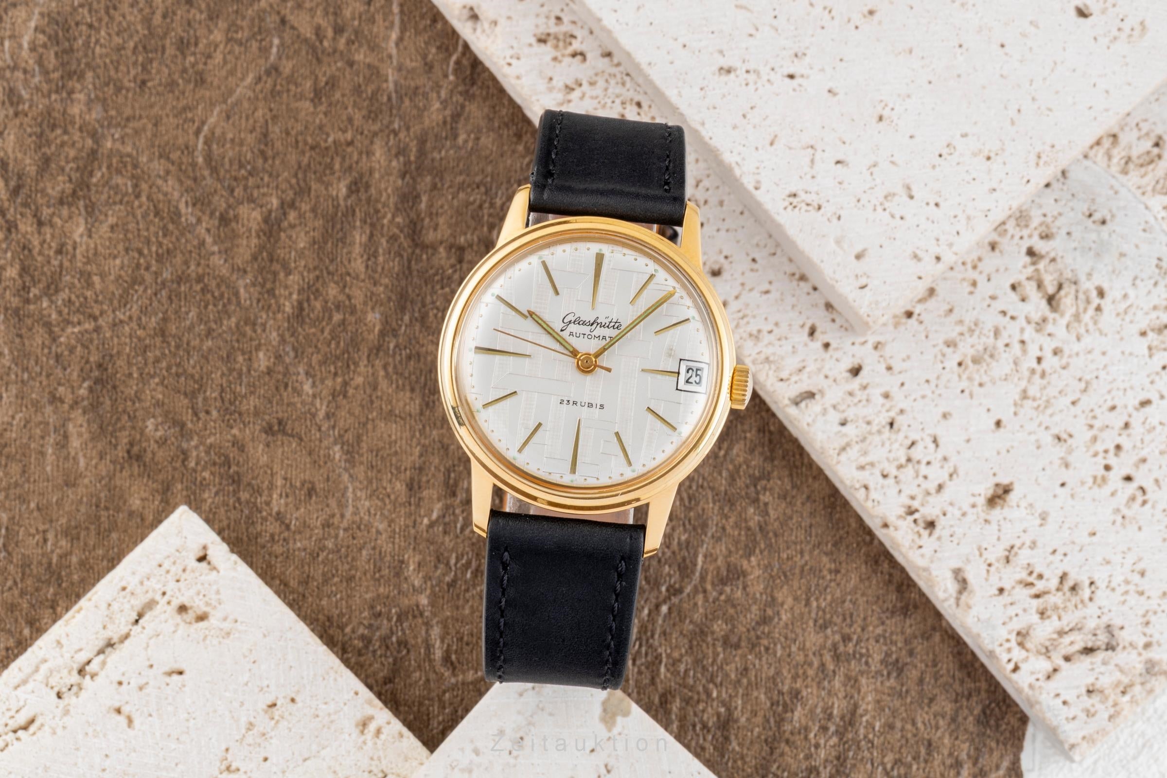 Glashütte Automat latón bañado en oro automático reloj para caballeros Vintage  [2601939]