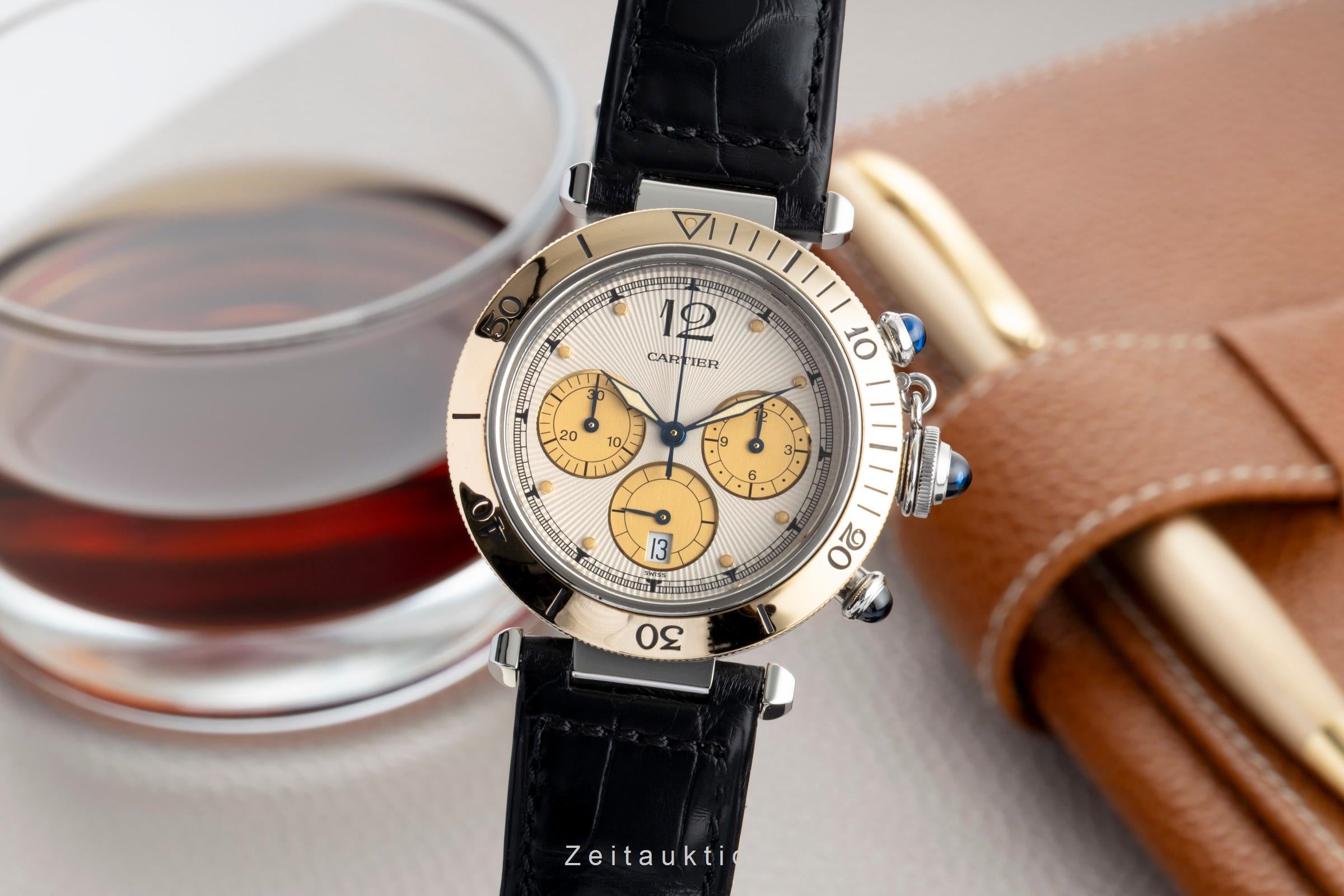 Cartier Pasha chronograph steel / gold quartz Kal. 053 Ref