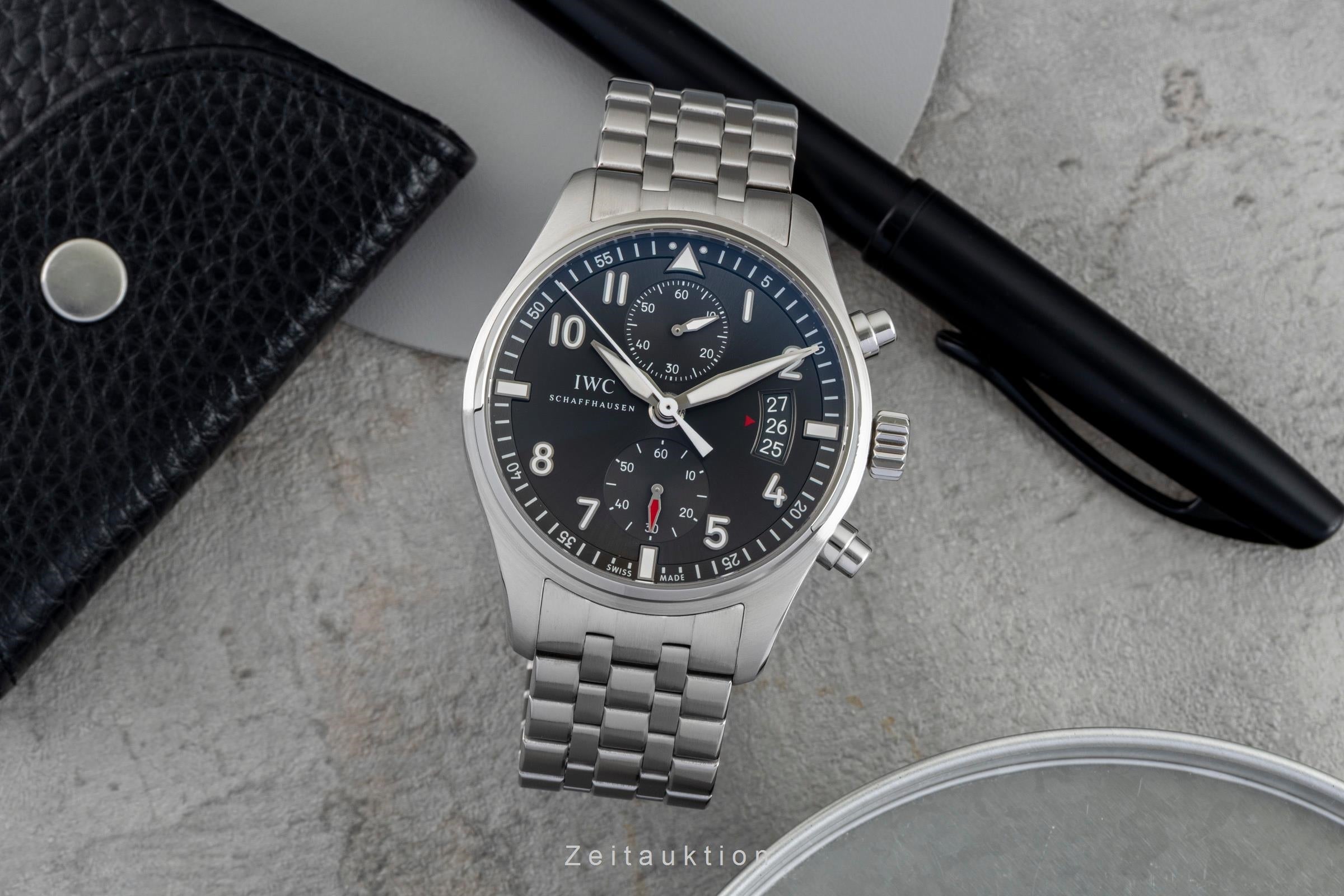 IWC Fliegerchronograph cronógrafo acero automático reloj para caballeros IW387804 LP: 8800EUR  [2601951]
