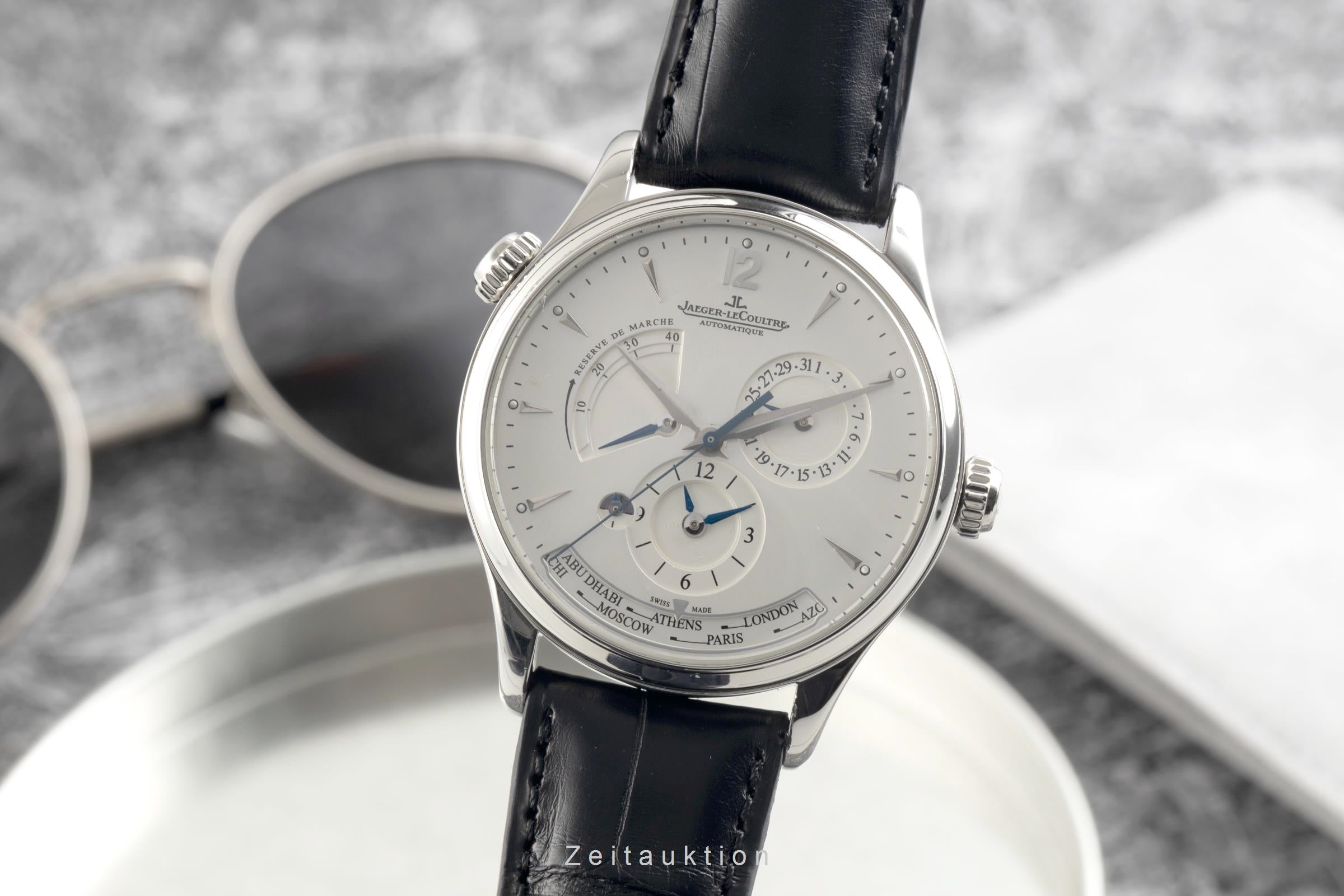 Jaeger LeCoultre Master Geographic acero automático reloj para caballeros Q1428421   176.8.29.S LP: 16200EUR  [2601980]
