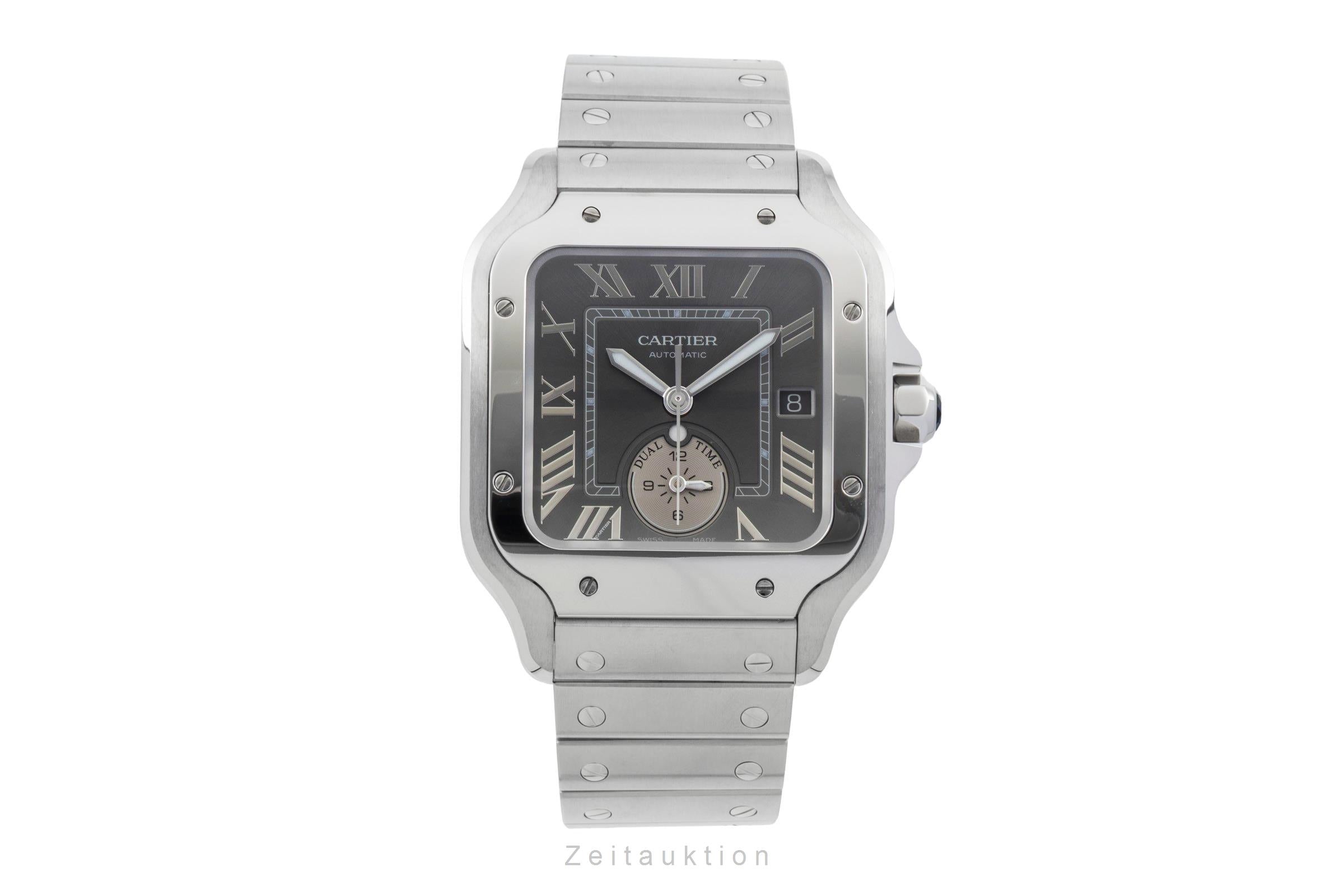 Cartier Santos Stahl Dual Time Herrenuhr Ref. WSSA0076 Box & Papiere 2025 [2601991]