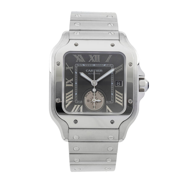Cartier Santos Stahl Dual Time Herrenuhr Ref. WSSA0076 Box & Papiere 2025 [2601991]